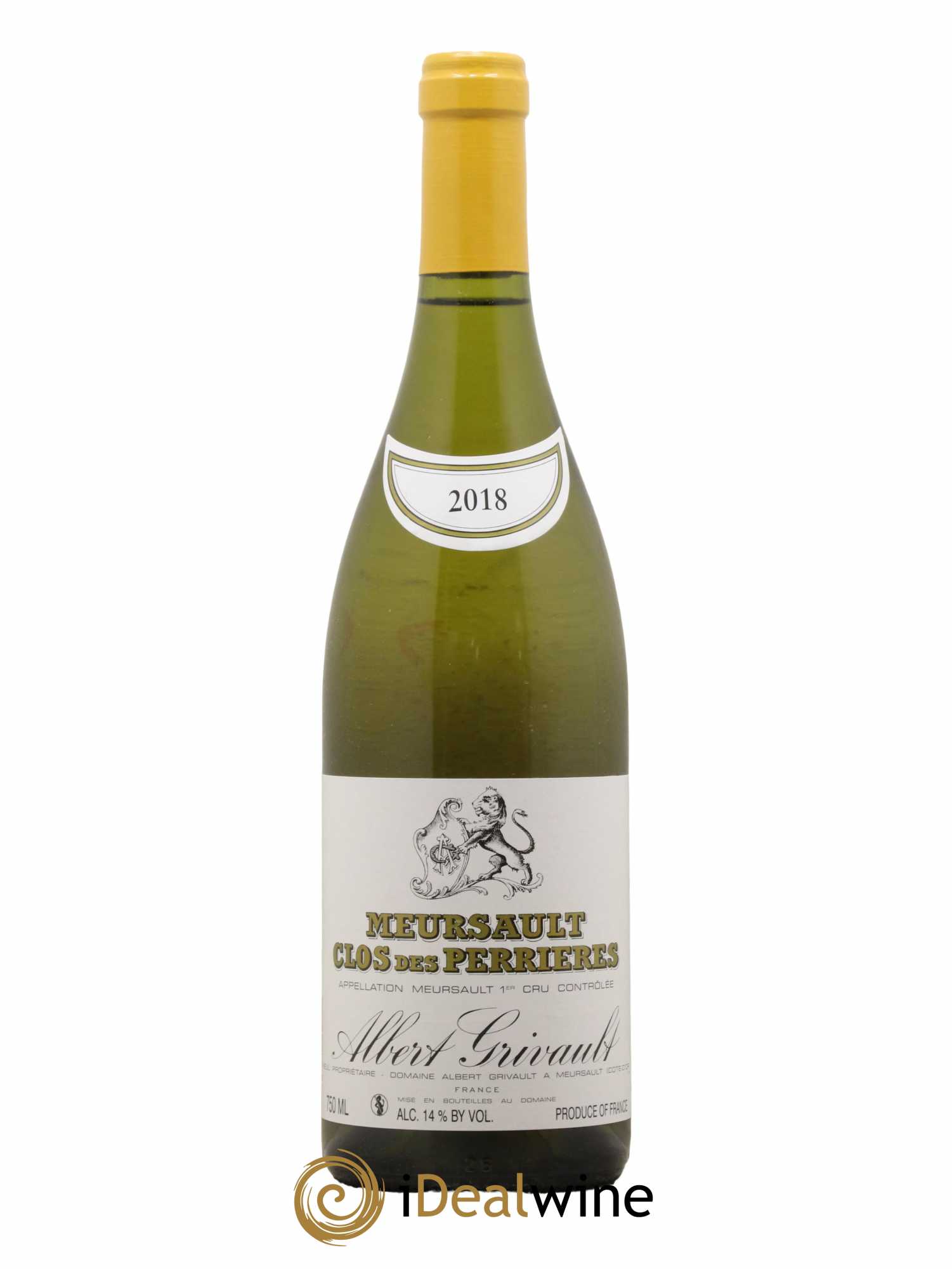Meursault 1er Cru Clos des Perrières Monopole Albert Grivault 2018 - Lot de 1 bouteille - 0