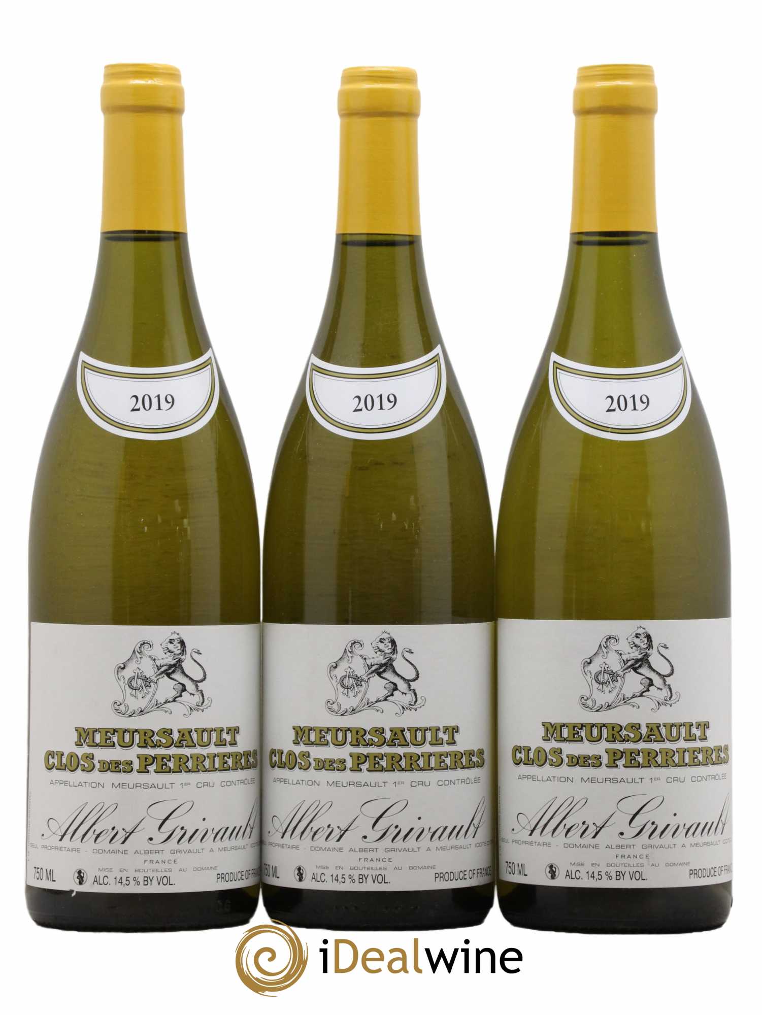 Meursault 1er Cru Clos des Perrières Monopole Albert Grivault 2019 - Posten von 3 Flaschen - 0