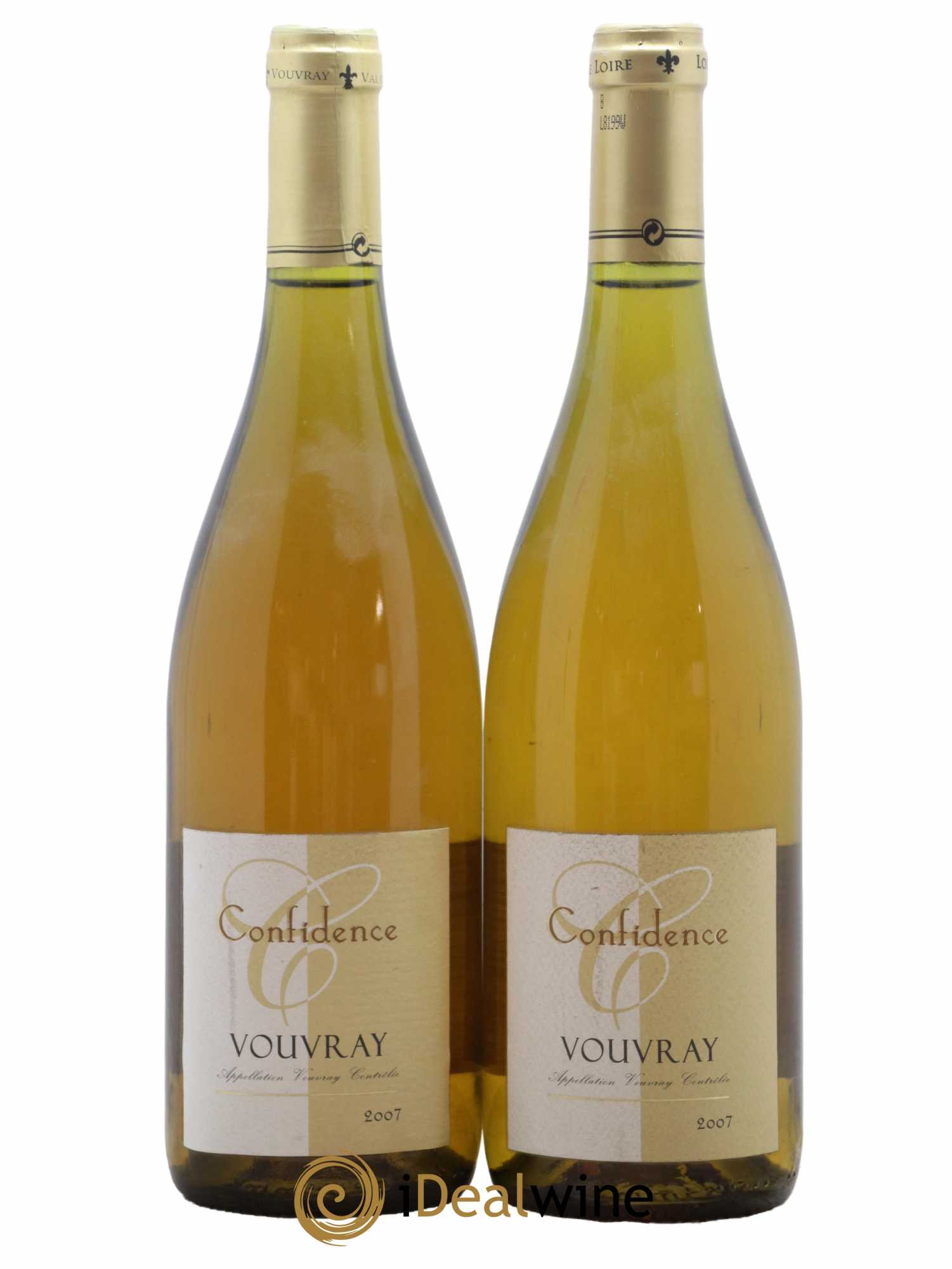 Vouvray Confidence Cave des producteurs de Vouvray 2007 - Lot of 2 bottles - 0