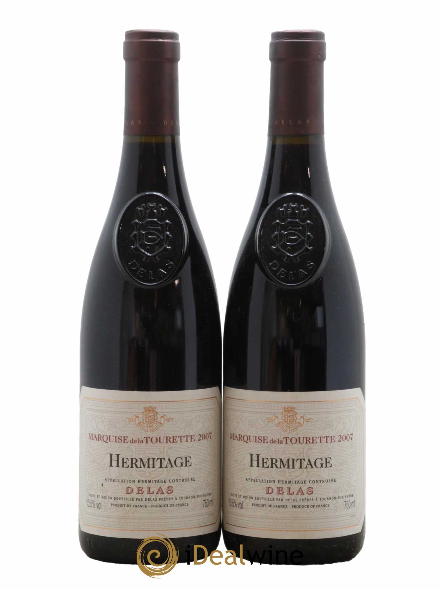 Hermitage Marquise de la Tourette Delas Frères 2007 - Lot de 2 bouteilles - 0