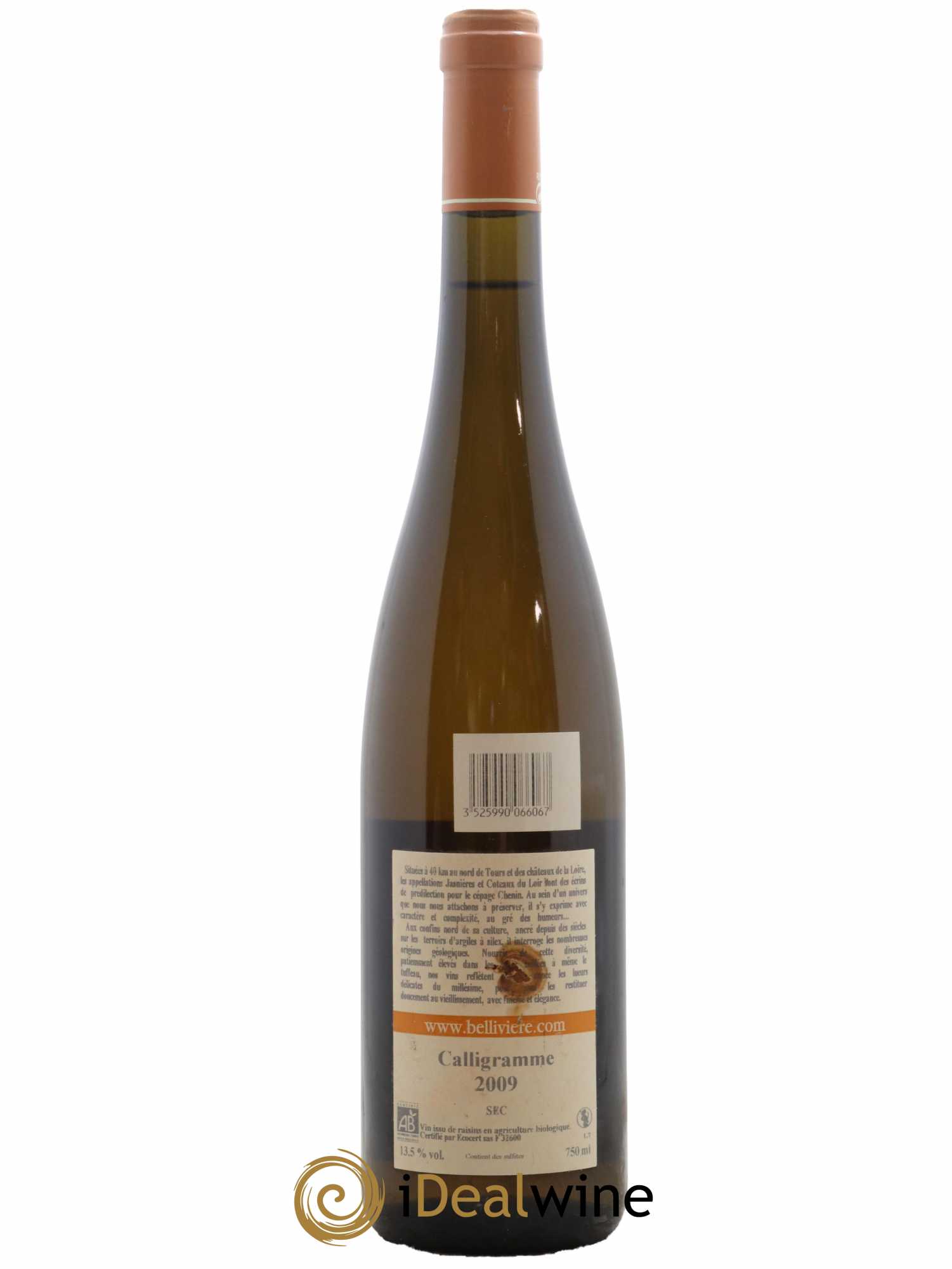 Jasnières Calligramme Domaine de Bellivière 2009 - Lot de 1 bouteille - 1