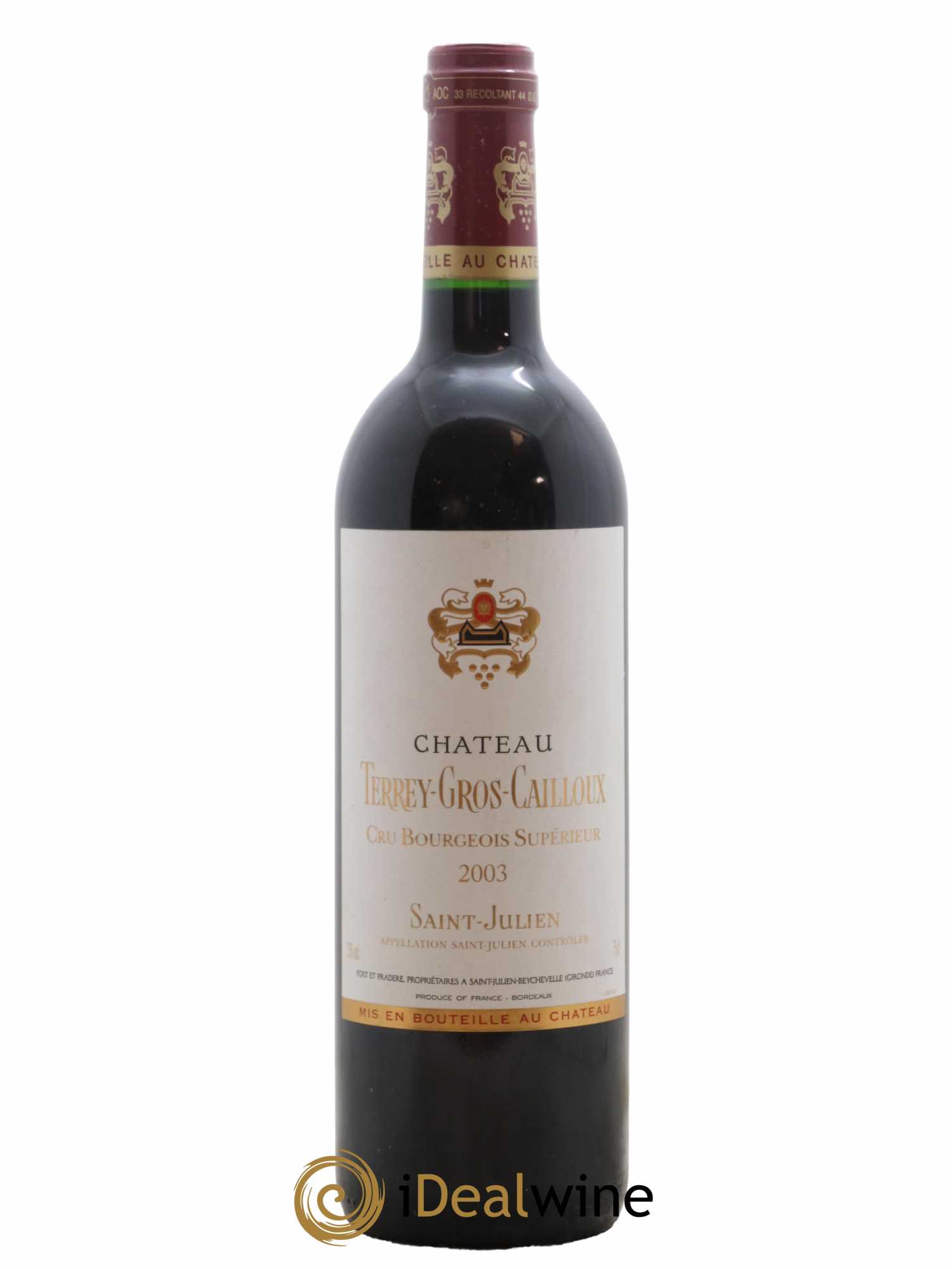 Château Terrey Gros Cailloux Cru Bourgeois 2003 - Lot de 1 bouteille - 0
