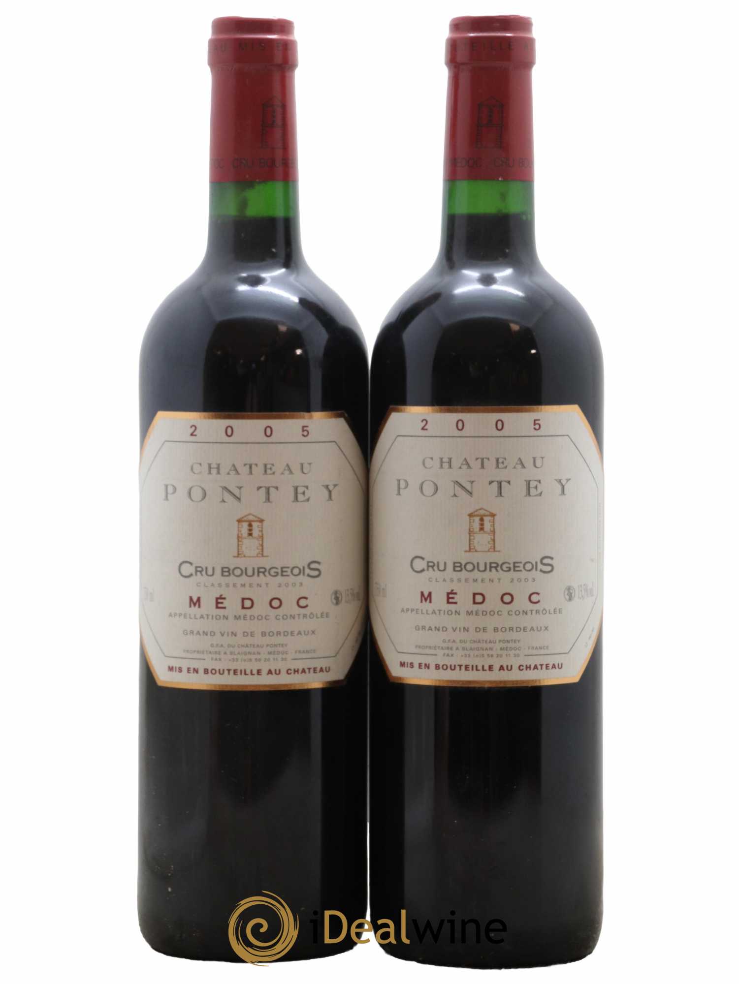 Château Pontey Cru Bourgeois 2005 - Lot de 2 bouteilles - 0