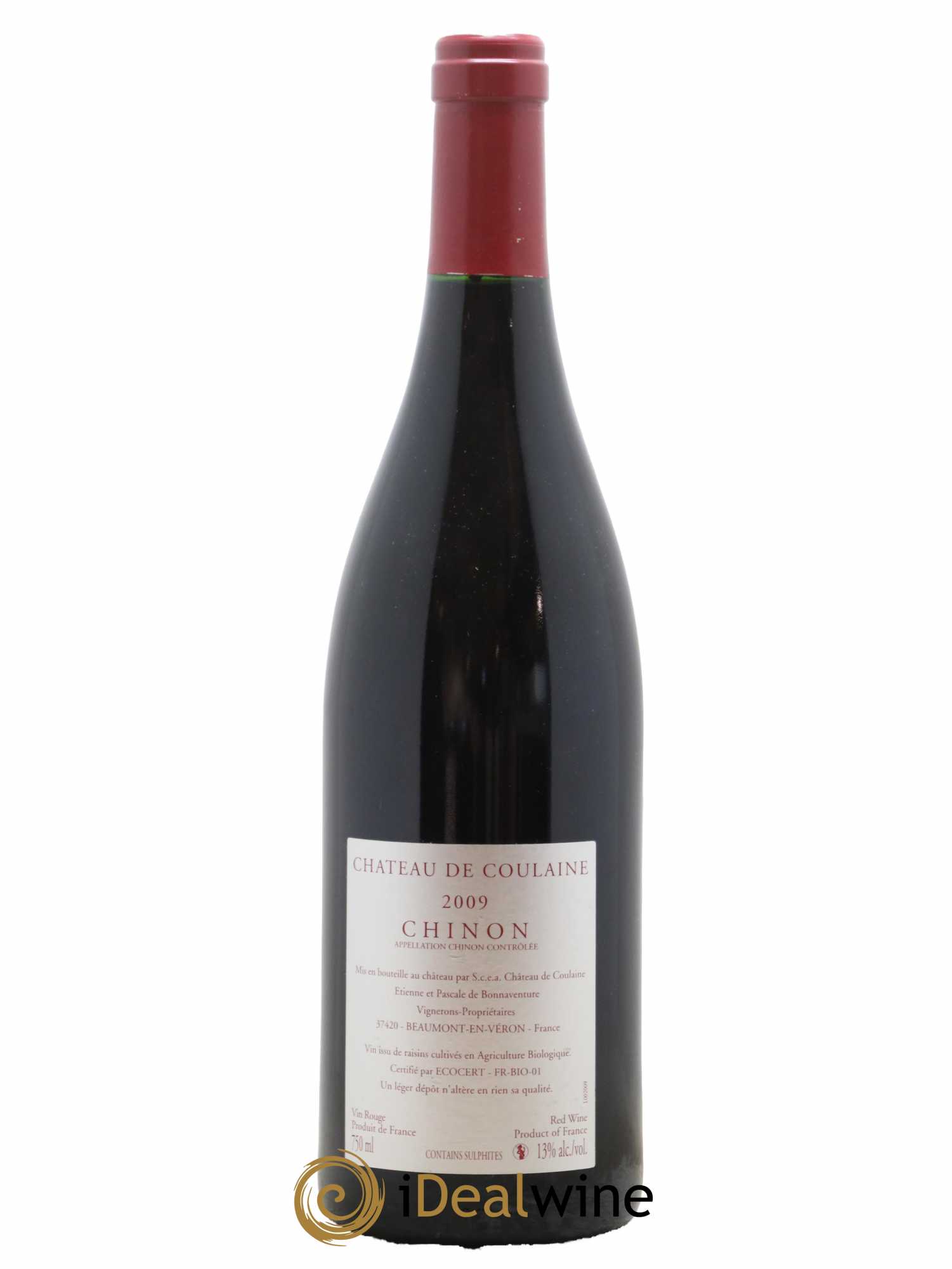 Chinon Franc de Pieds Château de Coulaine 2009 - Lot de 1 bouteille - 1