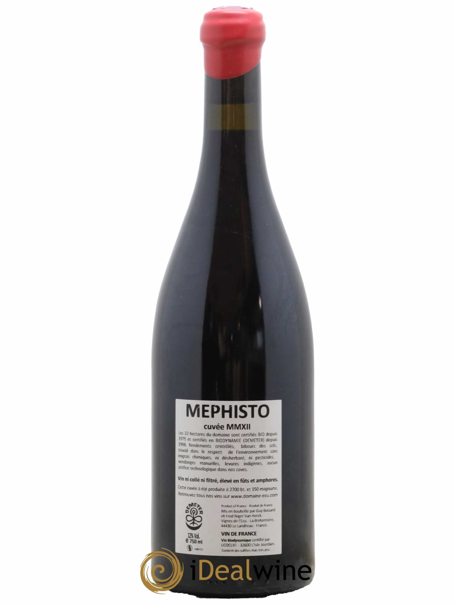Vin de France Méphisto Domaine de L'Ecu 2012 - Lot de 1 bouteille - 1