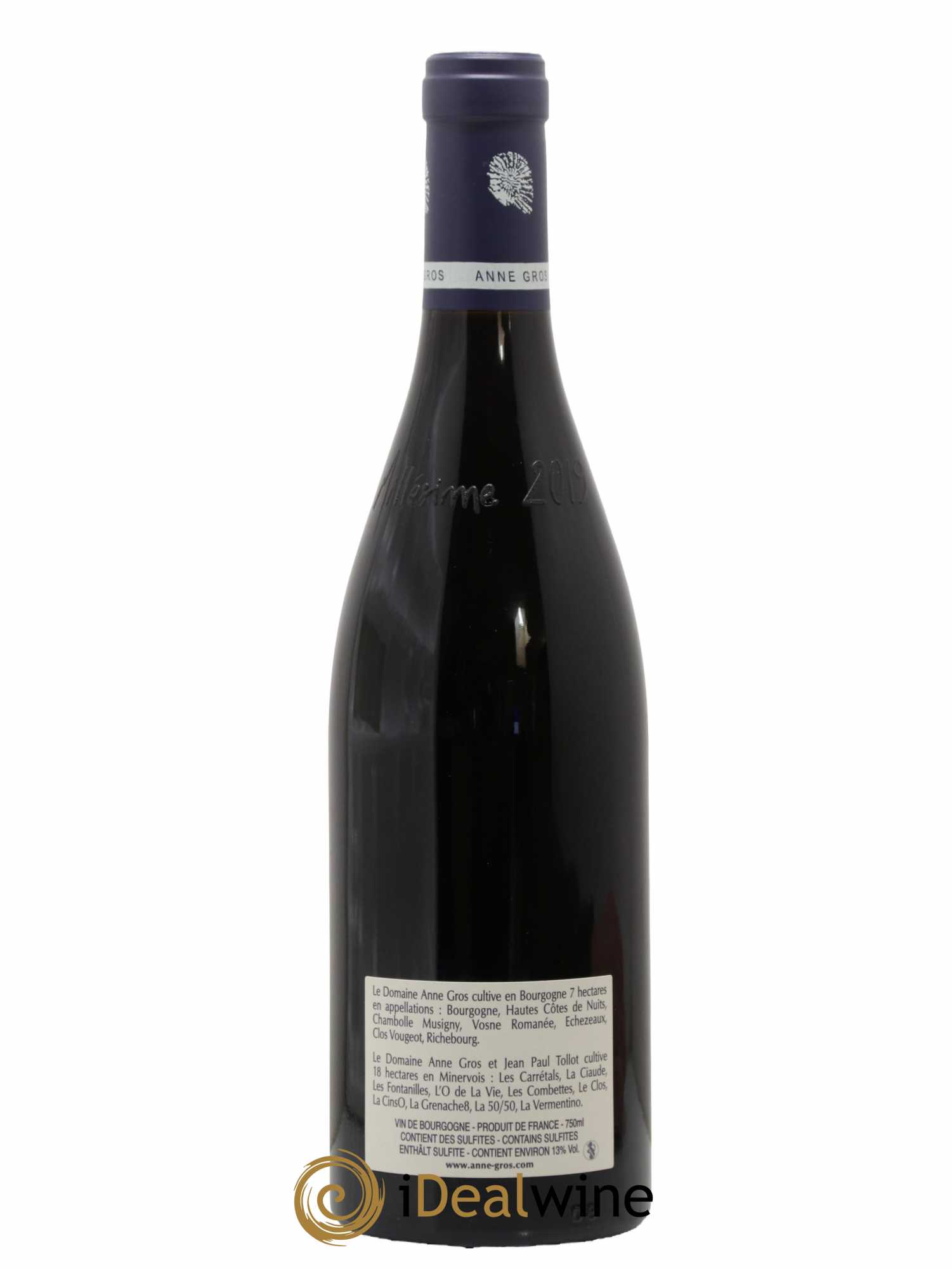 Clos de Vougeot Grand Cru Le Grand Maupertui Anne Gros 2019 - Lot de 1 bouteille - 1