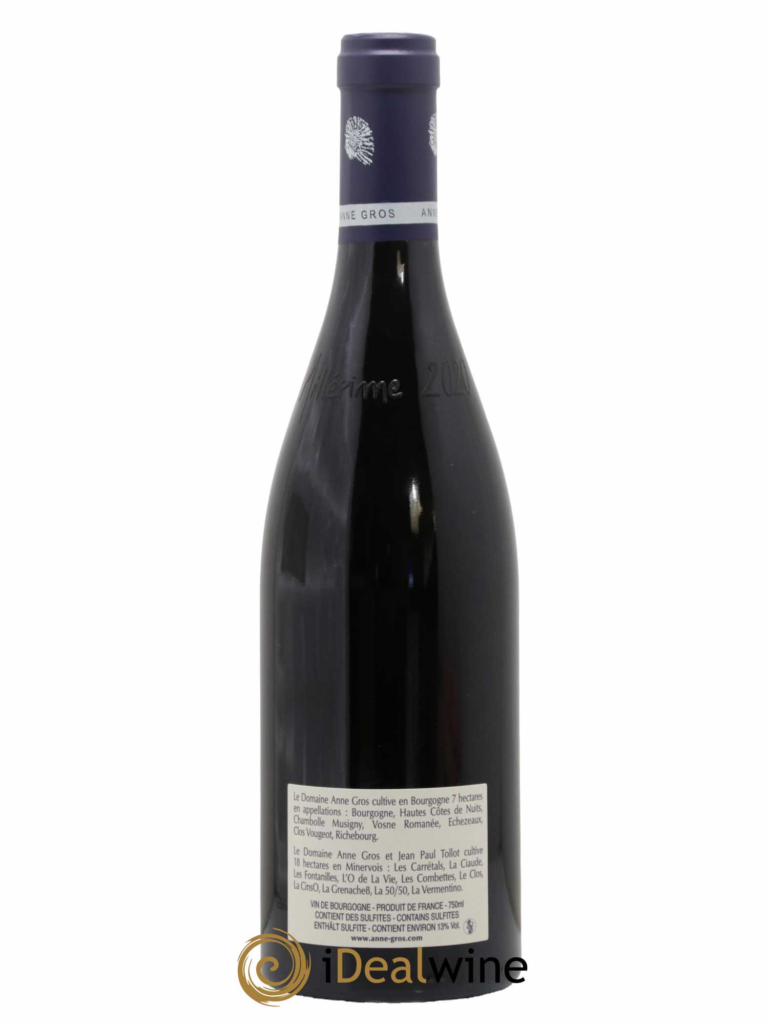 Clos de Vougeot Grand Cru Le Grand Maupertui Anne Gros 2020 - Lot de 1 bouteille - 1