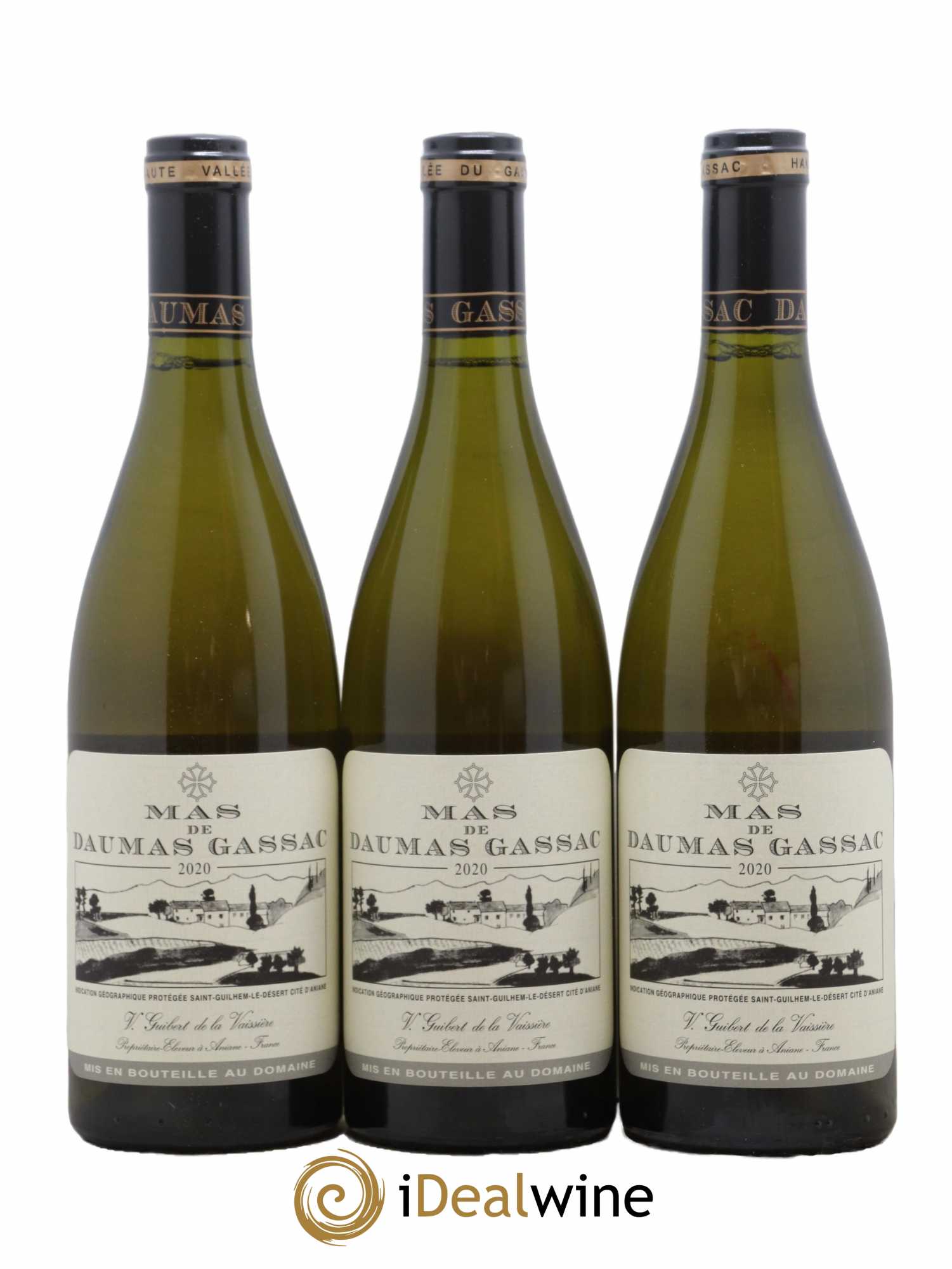 Saint-Guilhem-le-Désert - Cité d'Aniane Mas Daumas Gassac Famille Guibert de La Vaissière 2020 - Lot de 3 bouteilles - 0