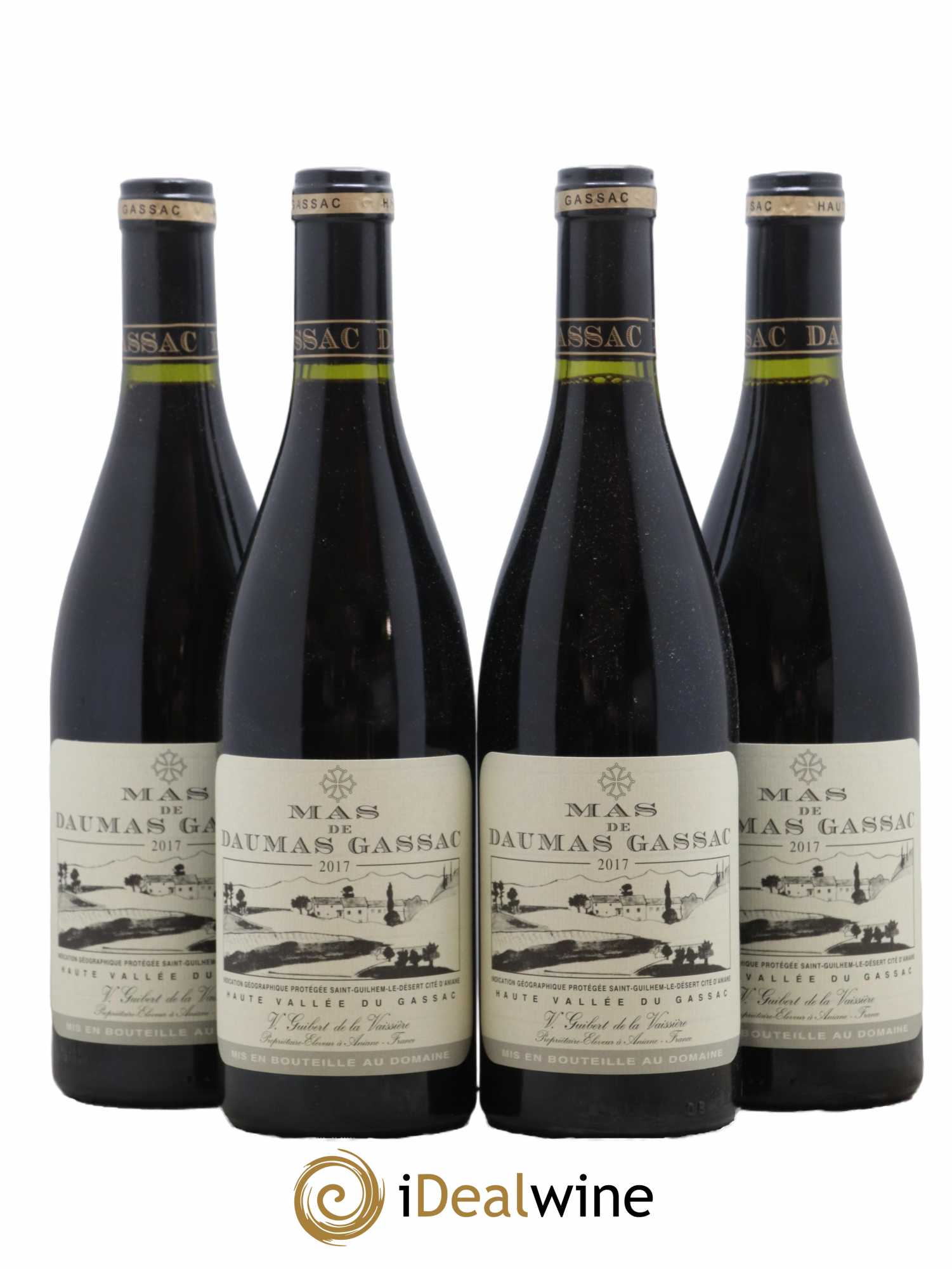 Saint-Guilhem-le-Désert - Cité d'Aniane Mas Daumas Gassac Famille Guibert de La Vaissière 2017 - Lot de 4 bouteilles - 0
