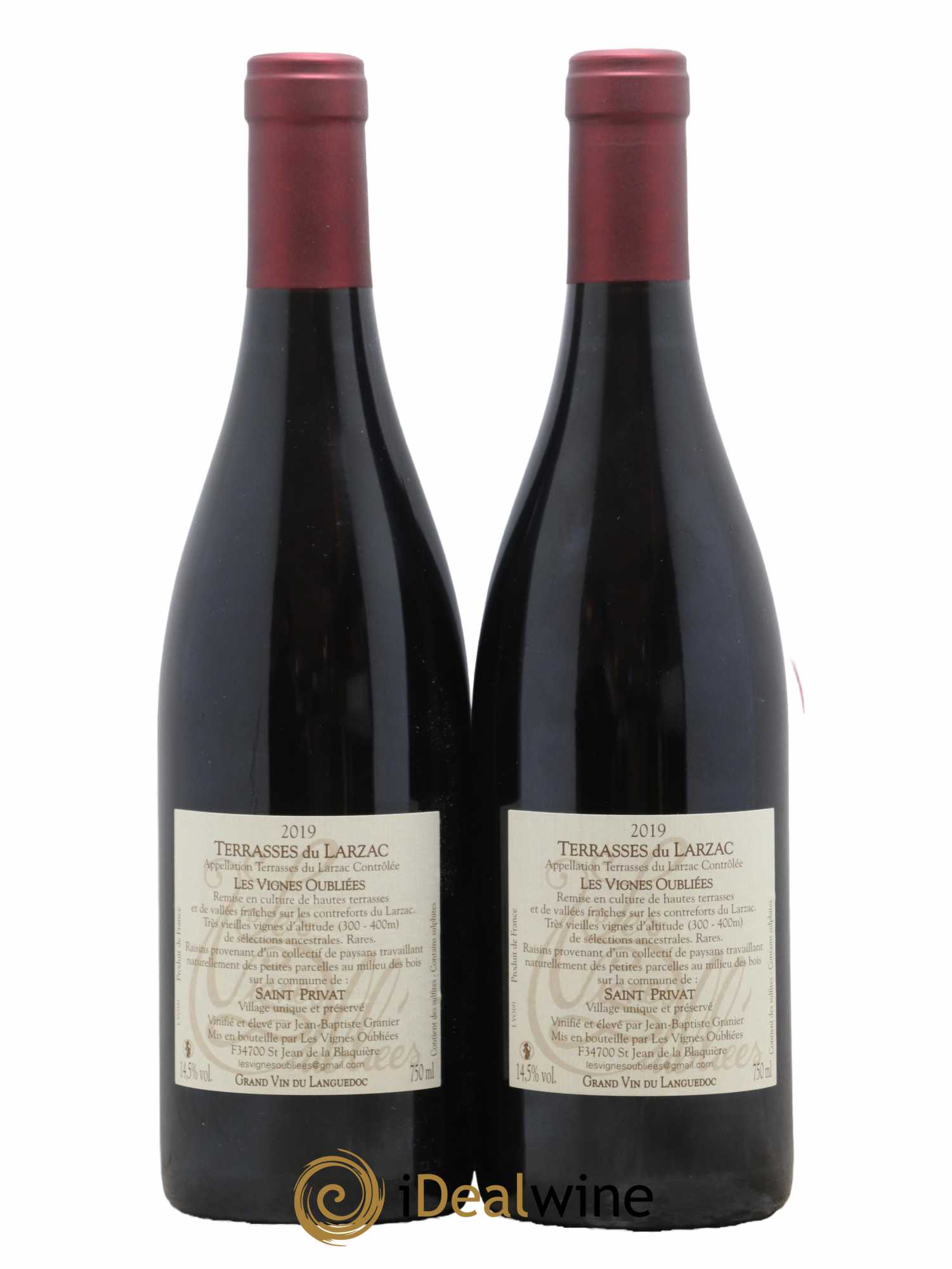 Terrasses du Larzac Les Vignes Oubliées Jean-Baptiste Granier 2019 - Lot de 2 bouteilles - 1