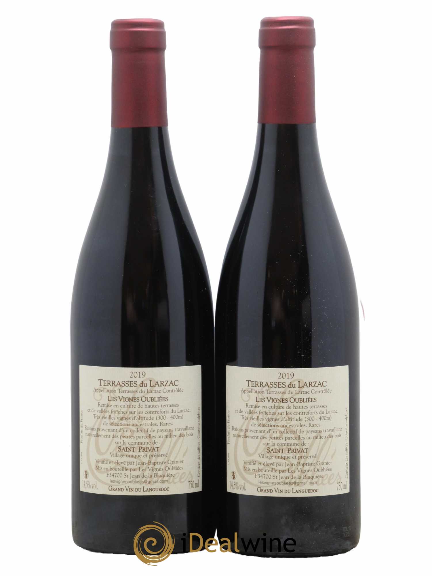 Terrasses du Larzac Les Vignes Oubliées Jean-Baptiste Granier 2019 - Lot de 2 bouteilles - 1