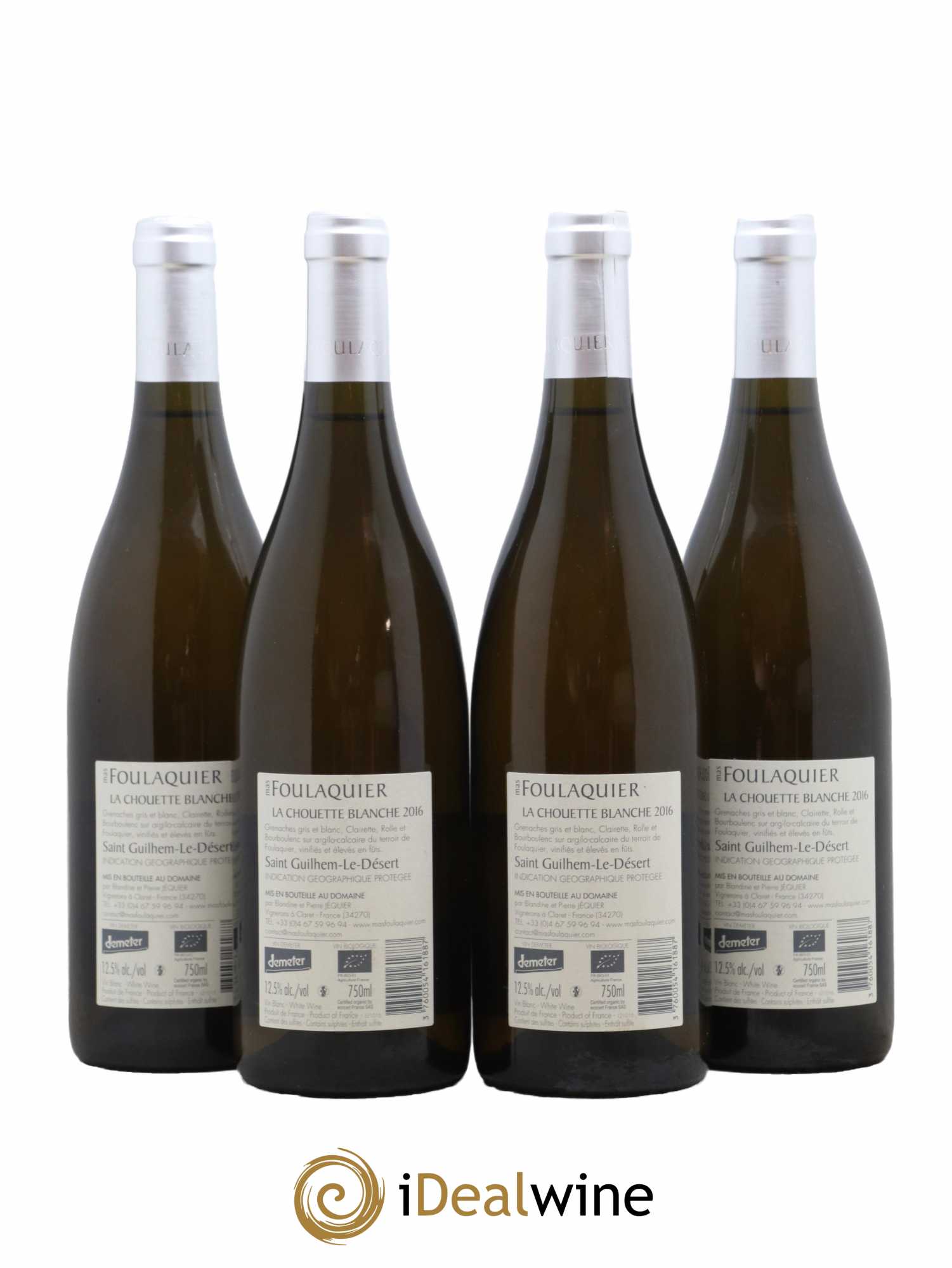 Vin de France Chouette Blanche Mas Foulaquier 2016 - Lot de 4 bouteilles - 1
