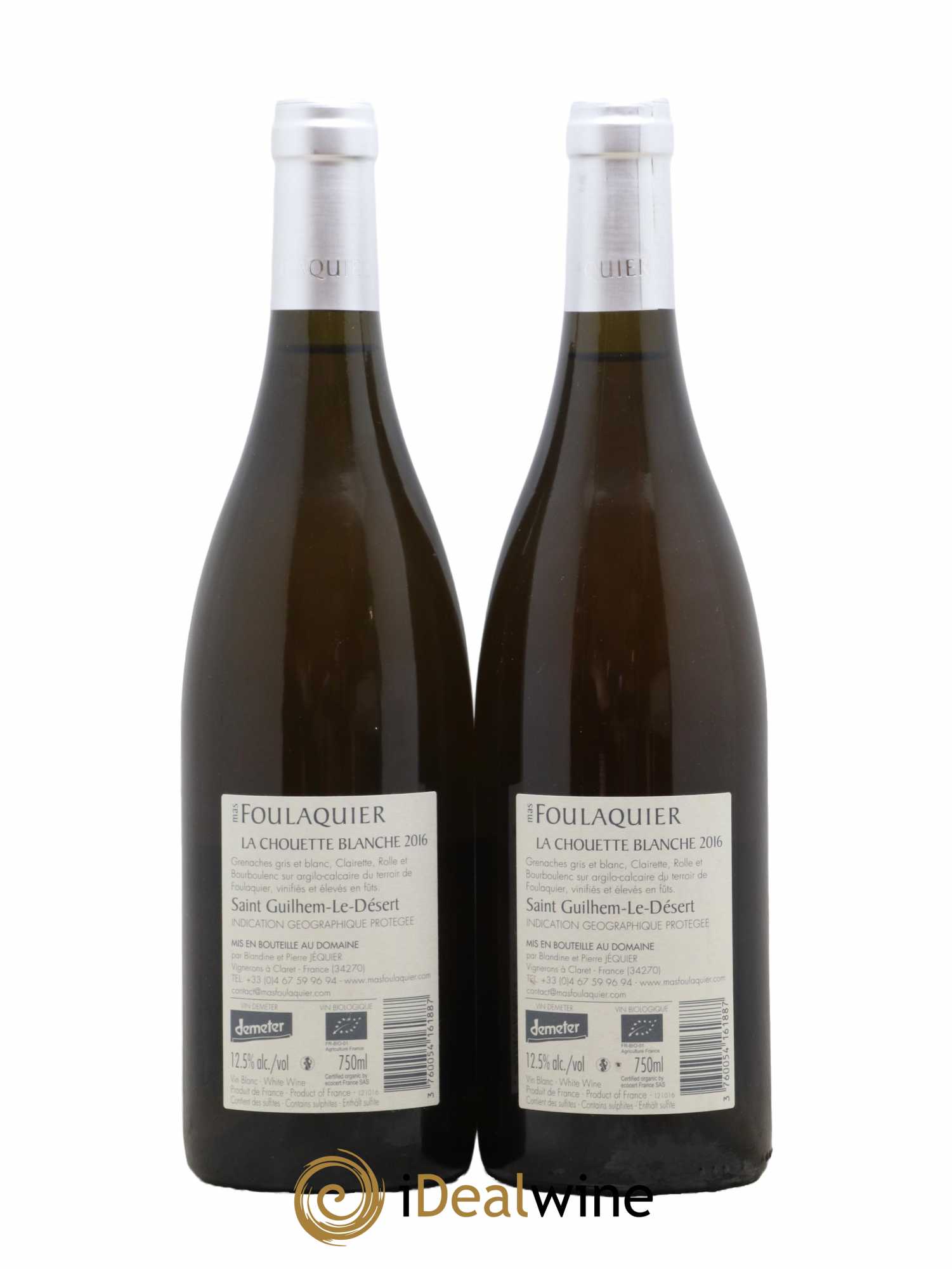 Vin de France Couette Blanche Mas Foulaquier 2016 - Lot de 2 bouteilles - 1