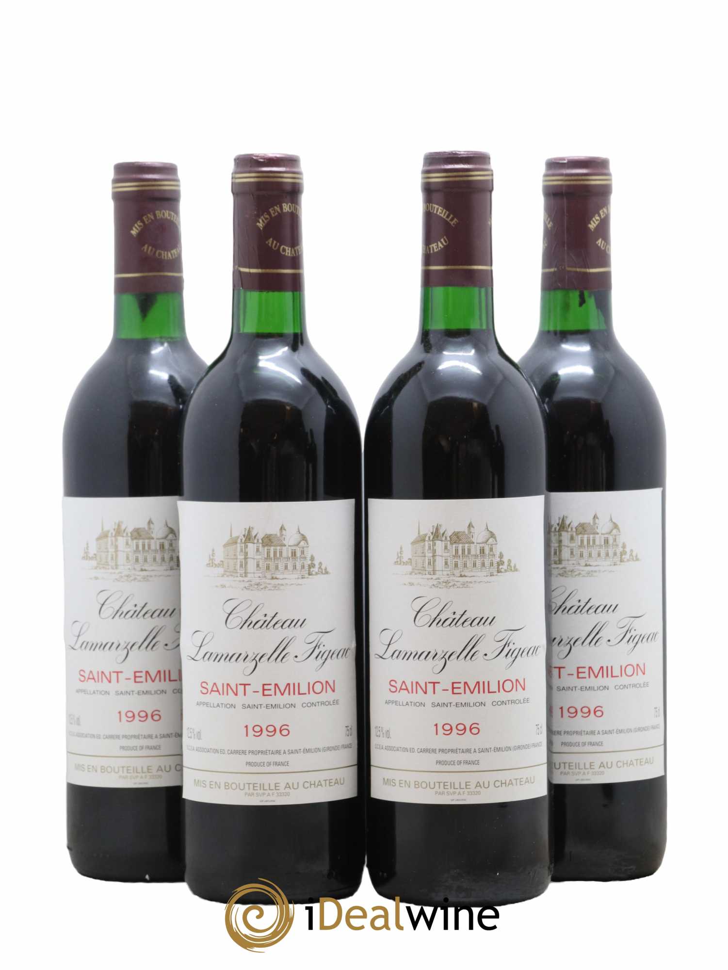 Saint-Émilion Château Lamarzelle Figeac 1996 - Lot de 4 bouteilles - 0