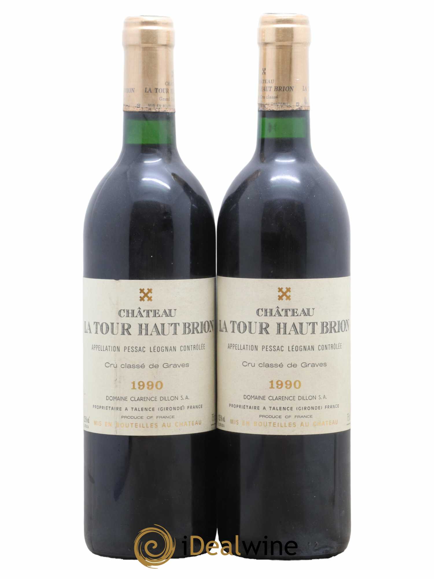 Château la Tour Haut-Brion Cru Classé de Graves 1990 - Lot of 2 bottles - 0
