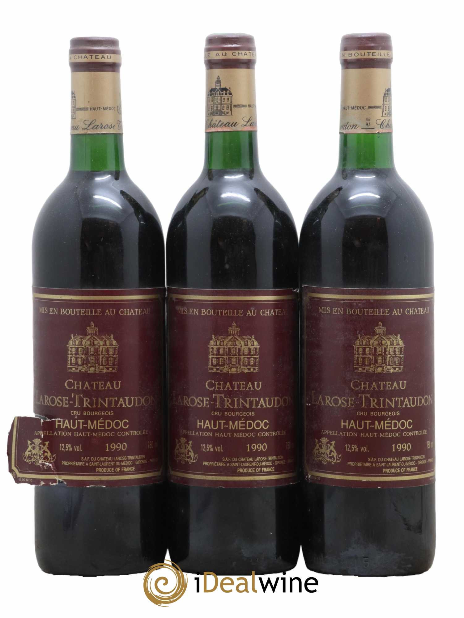 Château Larose Trintaudon Cru Bourgeois 1990 - Lot de 3 bouteilles - 0