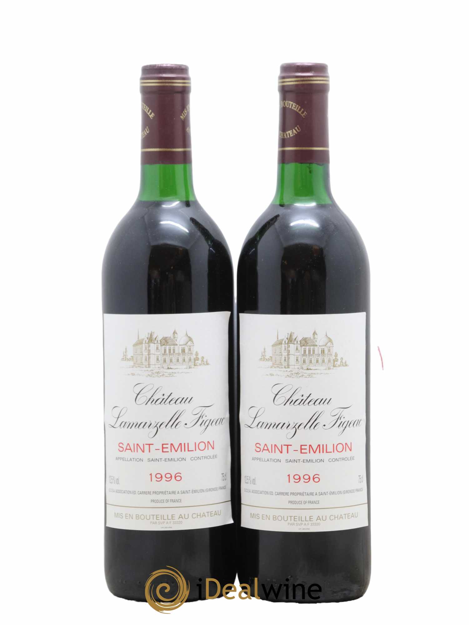 Saint-Émilion Château Lamarzelle Figeac 1996 - Lot de 2 bouteilles - 0