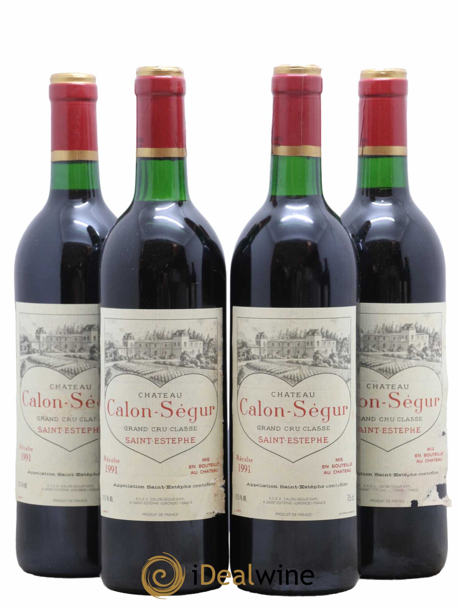 Château Calon Ségur 3ème Grand Cru Classé 1991 - Lot de 4 bouteilles - 0