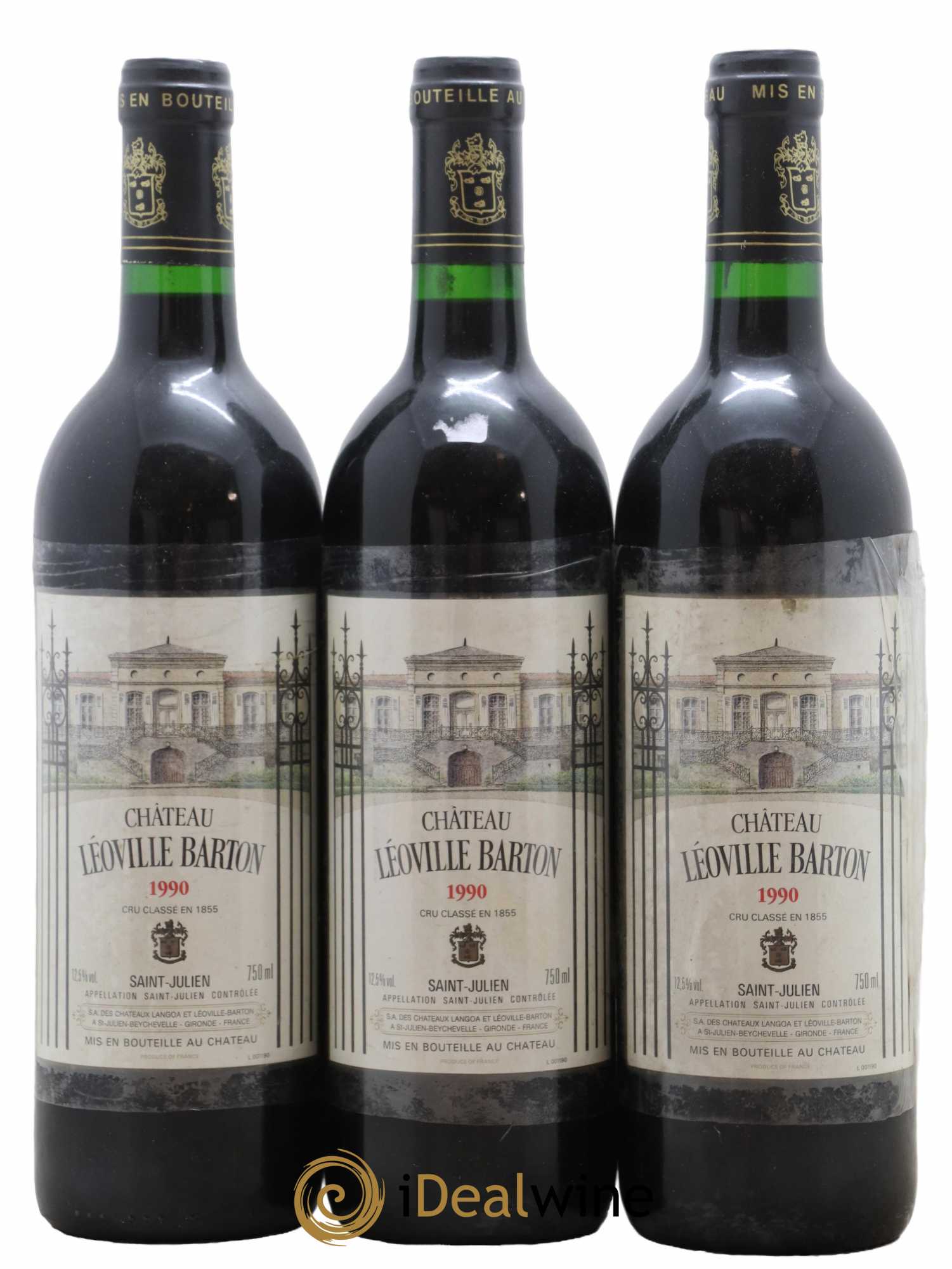 Château Léoville Barton 2ème Grand Cru Classé 1990 - Lot de 3 bouteilles - 0