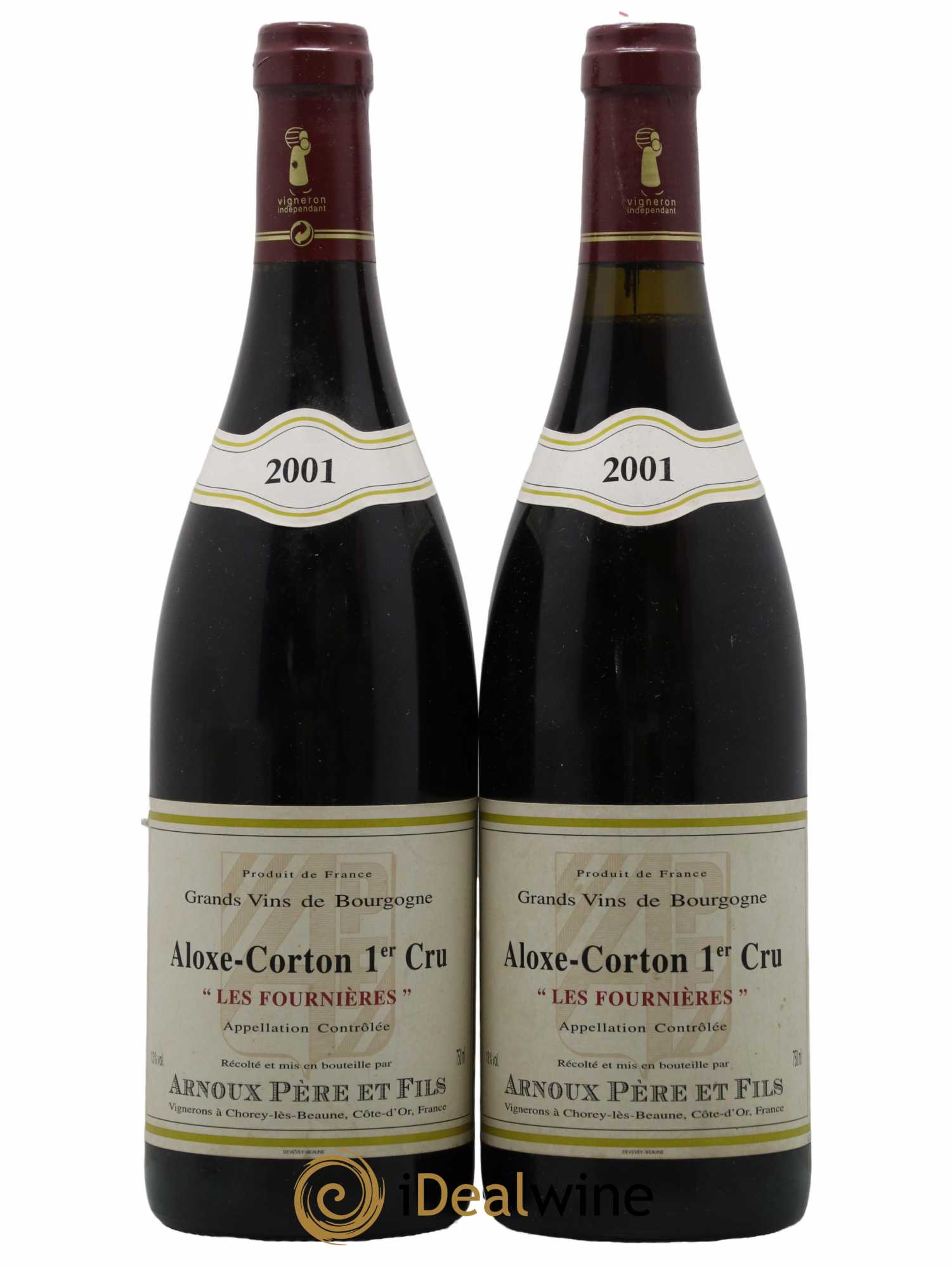 Aloxe-Corton 1er Cru Les Fournieres Domaine Arnoux Pere Et Fils 2001 - Lot de 2 bouteilles - 0