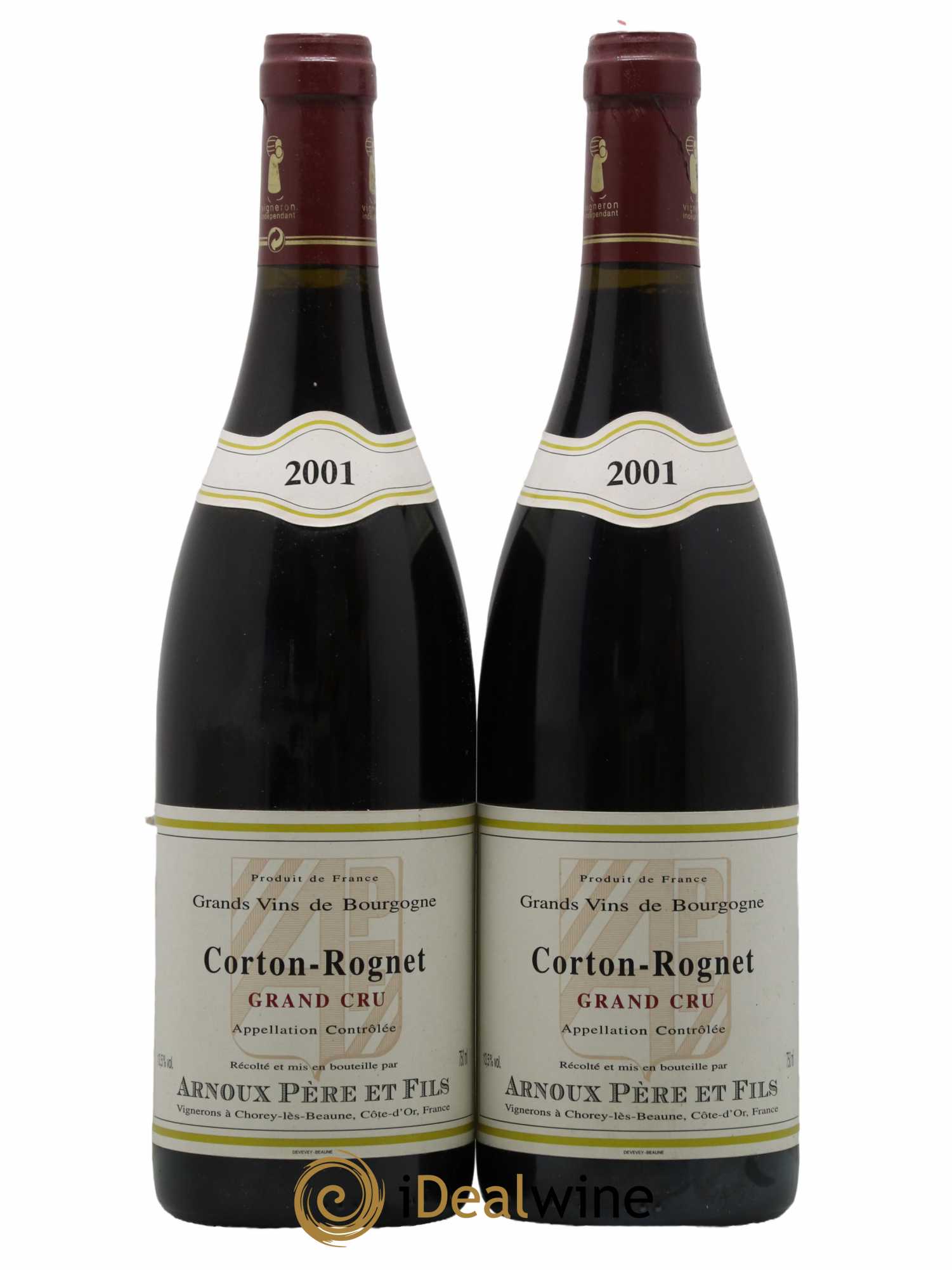Corton Grand Cru Rognet Domaine Arnoux Pere Et Fils 2001 - Lot de 2 bouteilles - 0