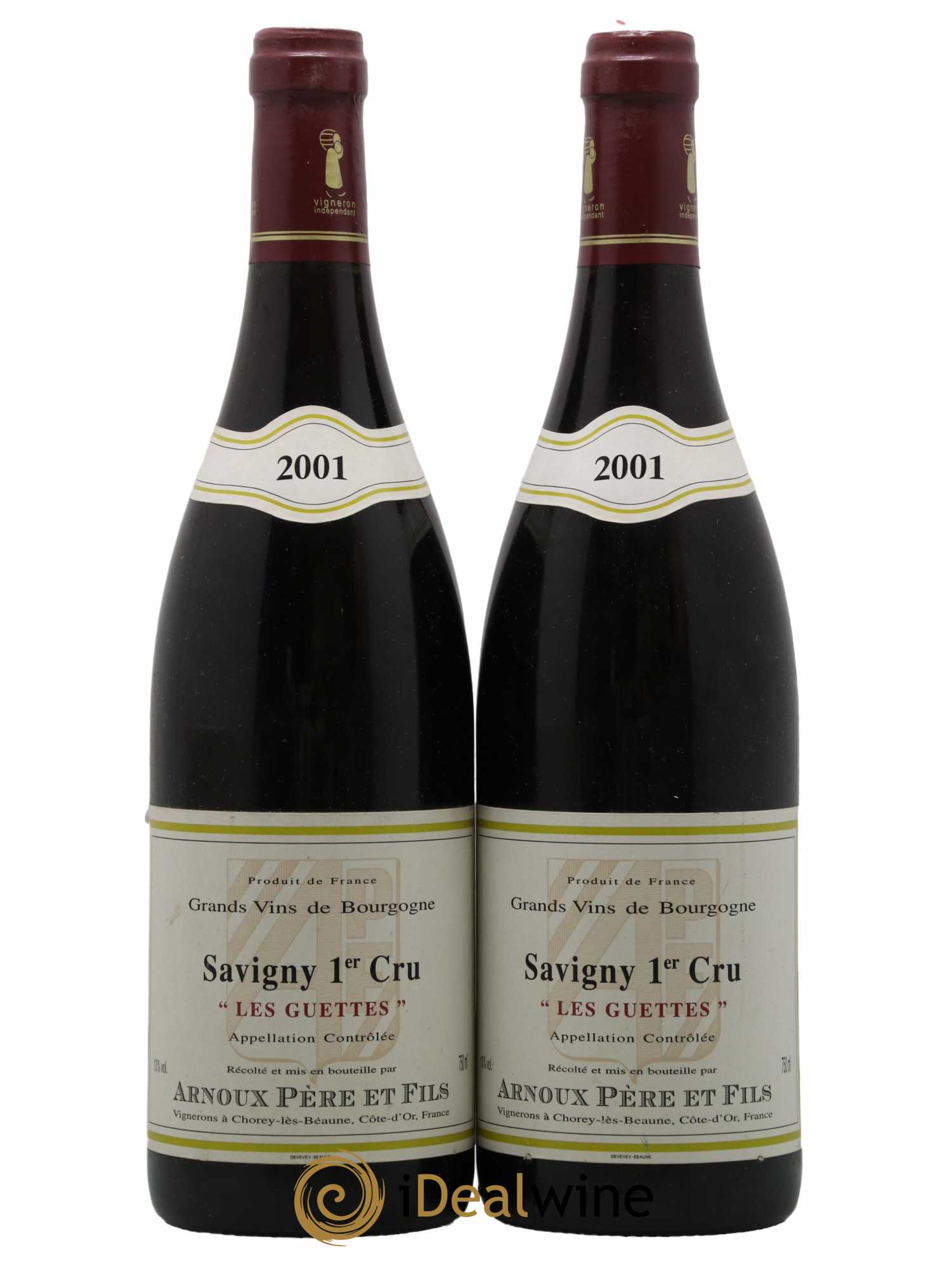 Savigny-lès-Beaune 1er Cru Les Guettes Domaine Arnoux Père et Fils 2001 - Lot de 2 bouteilles - 0