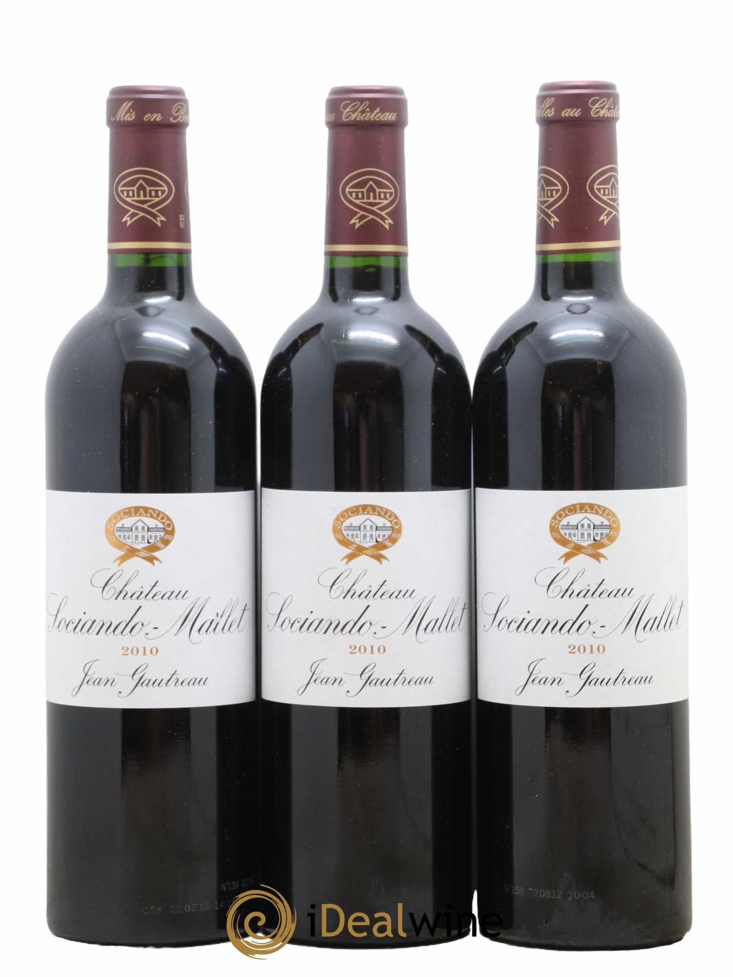 Château Sociando Mallet 2010 - Lot de 3 bouteilles - 0