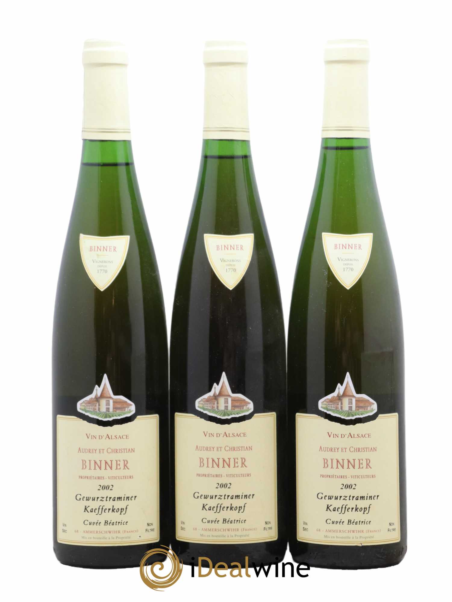 Alsace Gewurztraminer Kaefferkopf Cuvée Béatrice Domaine Binner 2002 - Lot de 3 bouteilles - 0