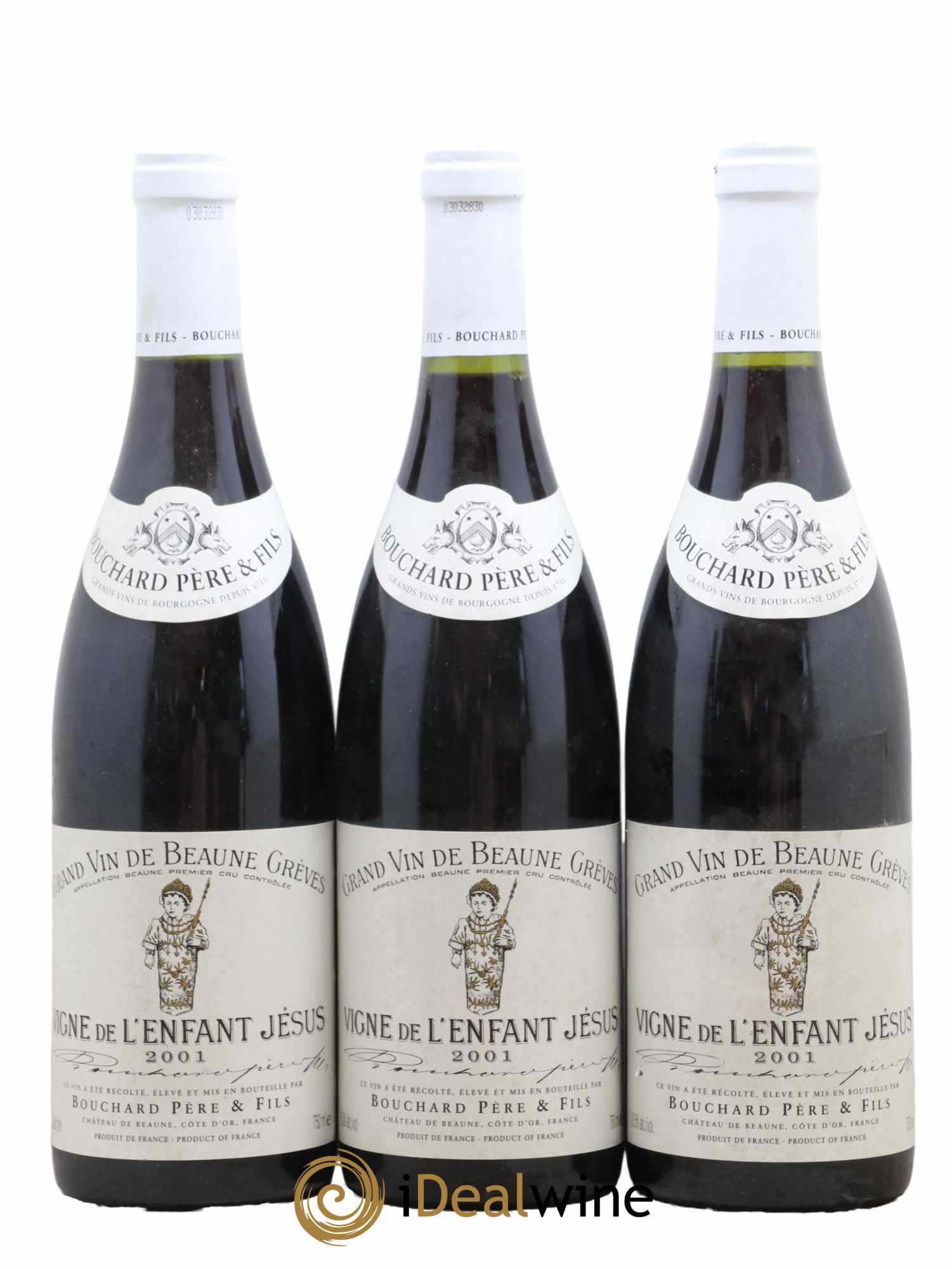 Beaune 1er Cru Grèves - Vigne de l'Enfant Jésus Bouchard Père & Fils 2001 - Lot de 3 bouteilles - 0