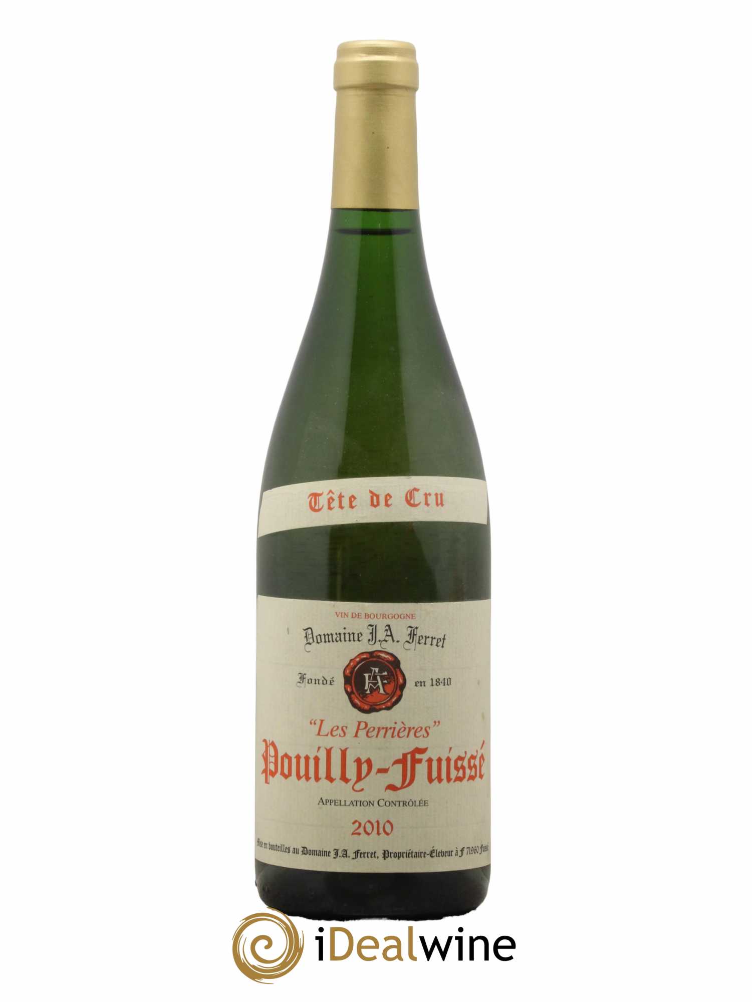 Pouilly-Fuissé Tête de Cru Les Perrières J.A. Ferret (Domaine) 2010 - Lot de 1 bouteille - 0