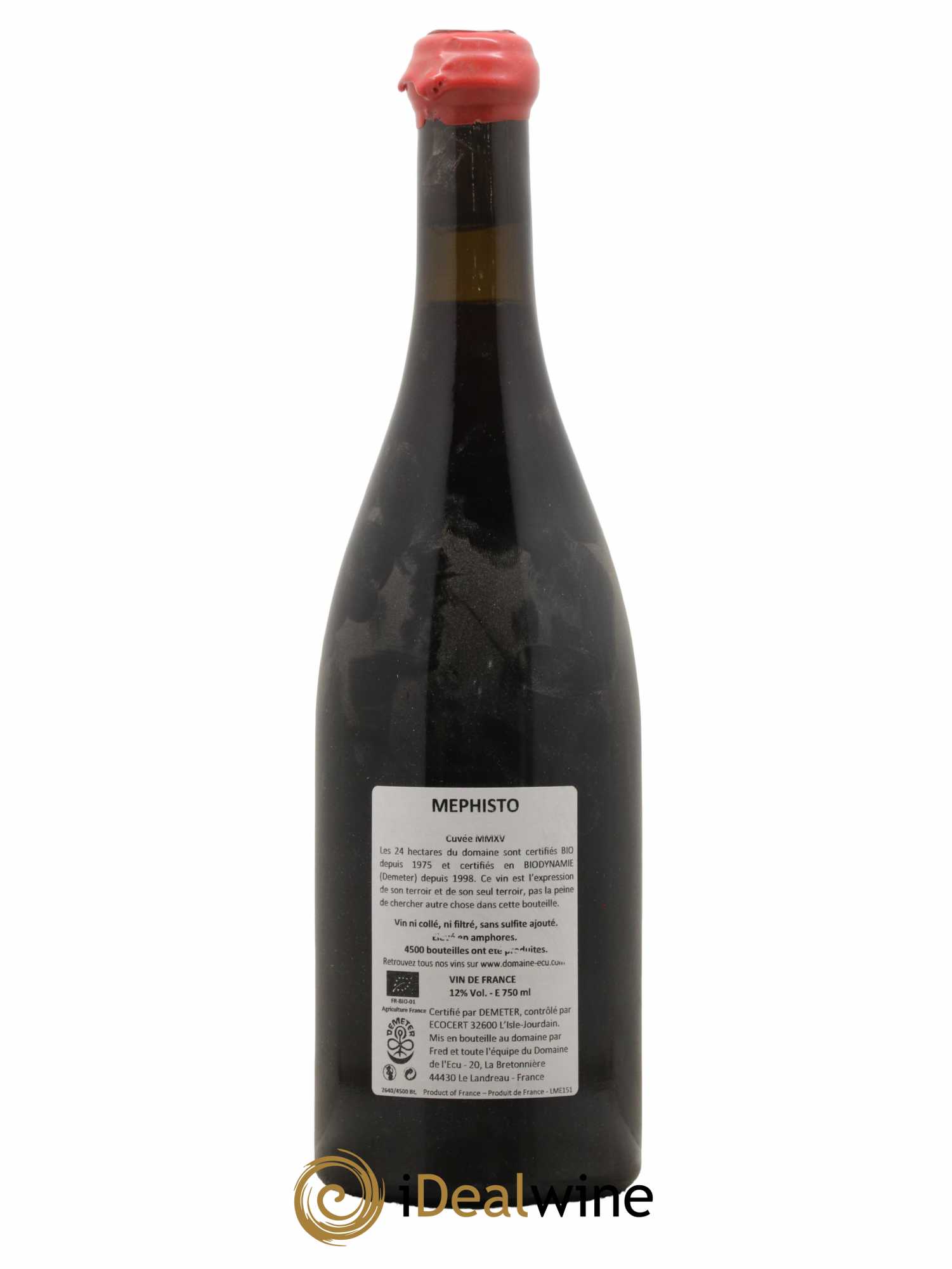 Vin de France Méphisto Domaine de L'Ecu 2015 - Lot de 1 bouteille - 1