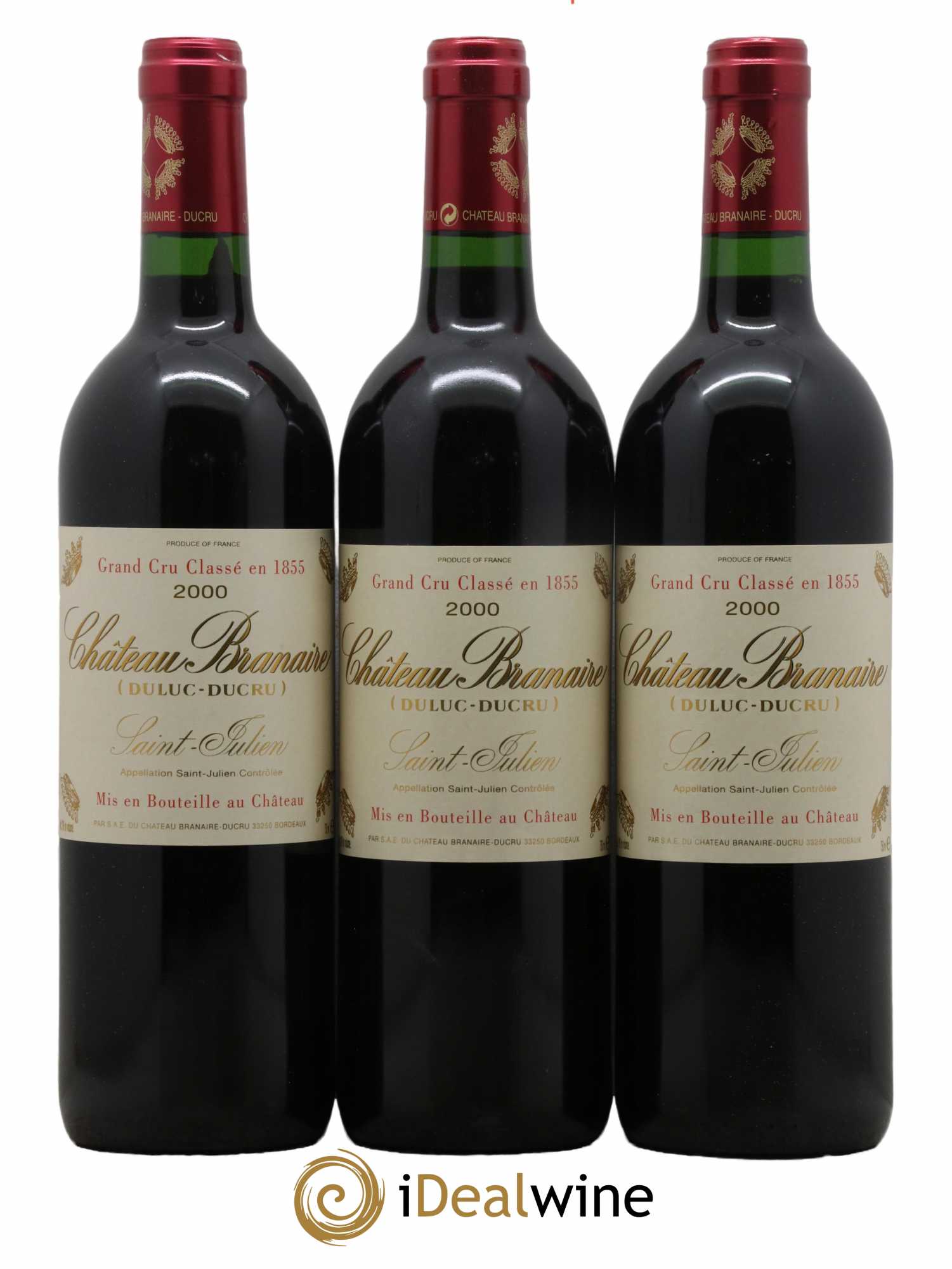 Château Branaire Ducru 4ème Grand Cru Classé 2000 - Lot de 3 bouteilles - 0