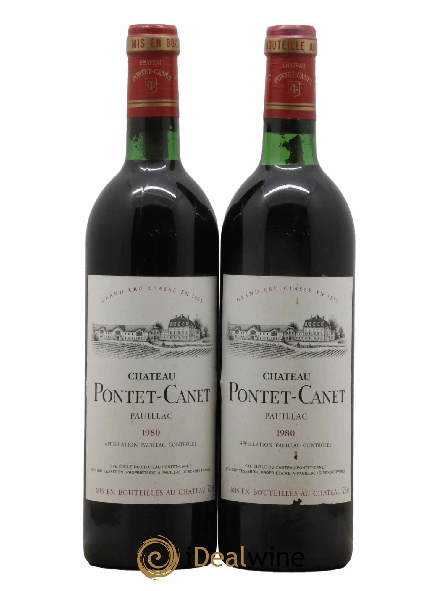 Château Pontet Canet 5ème Grand Cru Classé 1980 - Lot de 2 bouteilles - 0