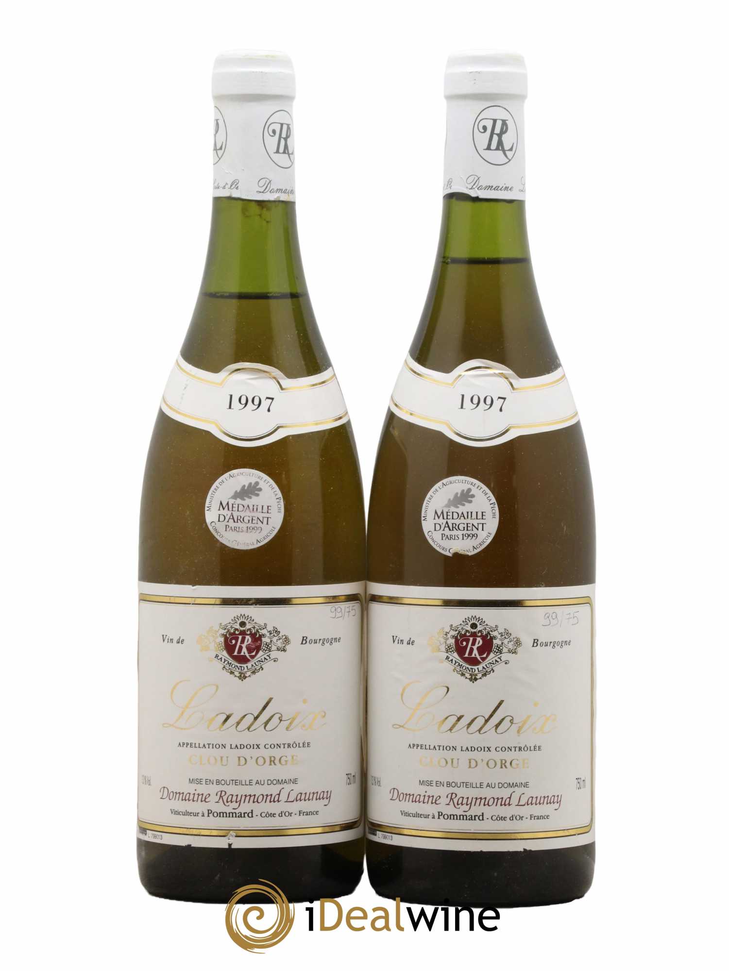 Ladoix Clos D'Orge Raymond Launay 1997 - Lot de 2 bouteilles - 0