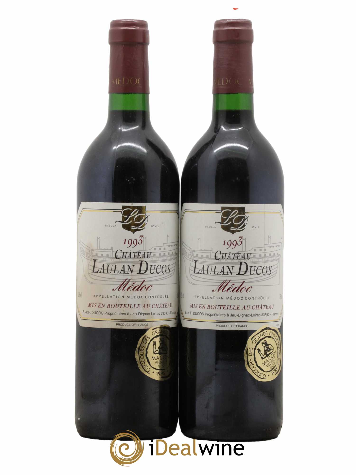 Médoc Château Laulan Ducos 1993 - Lot de 2 bouteilles - 0