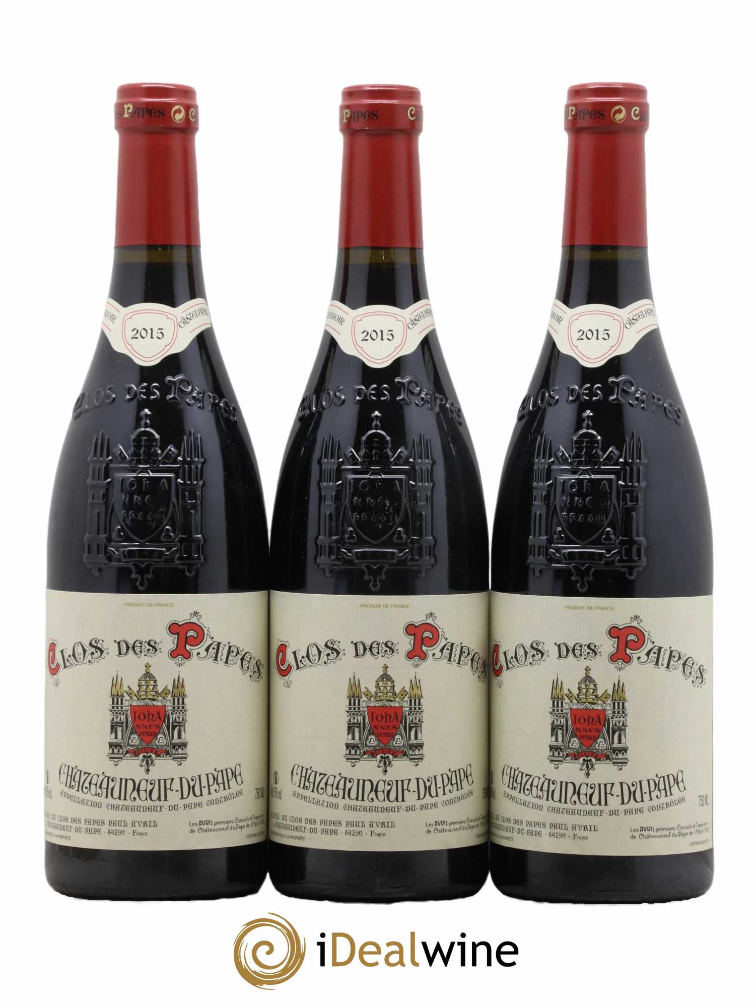Châteauneuf-du-Pape Clos des Papes - Paul Avril 2015 - Lot de 3 bouteilles - 0