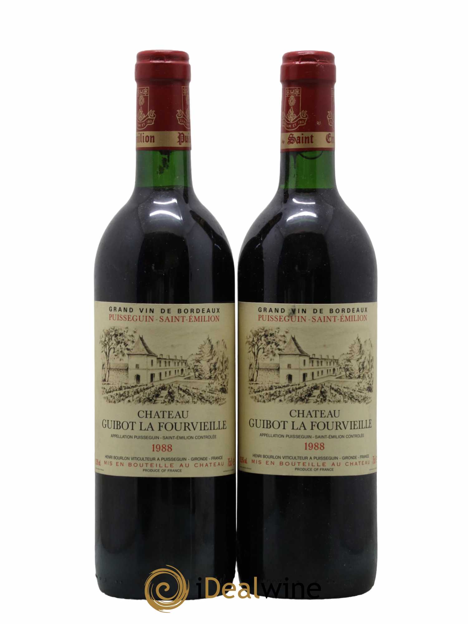 Puisseguin Saint-Émilion Château Guibot La Fourvieille 1988 - Lot de 2 bouteilles - 0