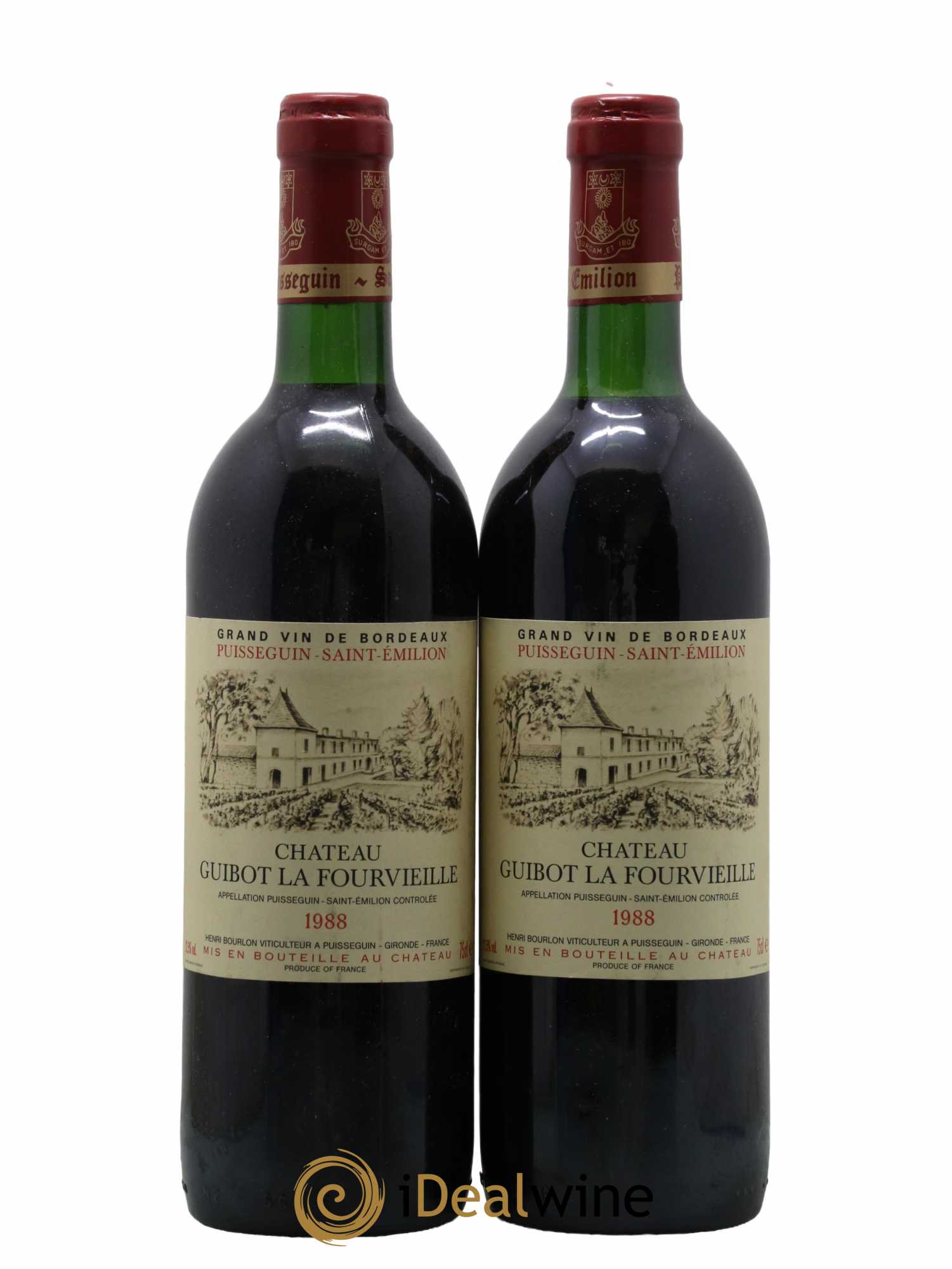 Puisseguin Saint-Émilion Château Guibot La Fourvieille 1988 - Lot de 2 bouteilles - 0