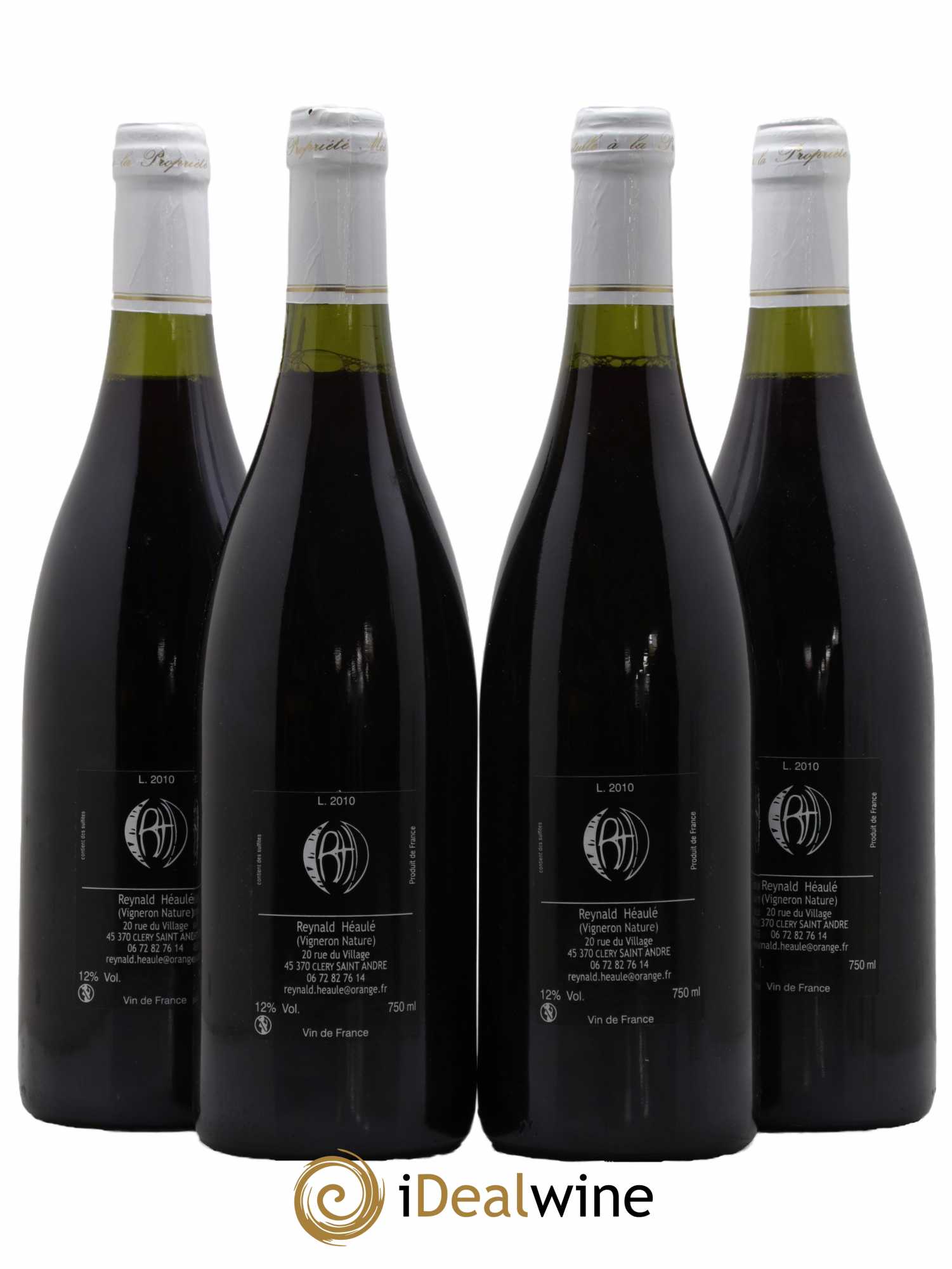 Vin de France Clos Belle-Croix Rive Droite Domaine Reynald Héaulé 2010 - Lot de 4 bouteilles - 1