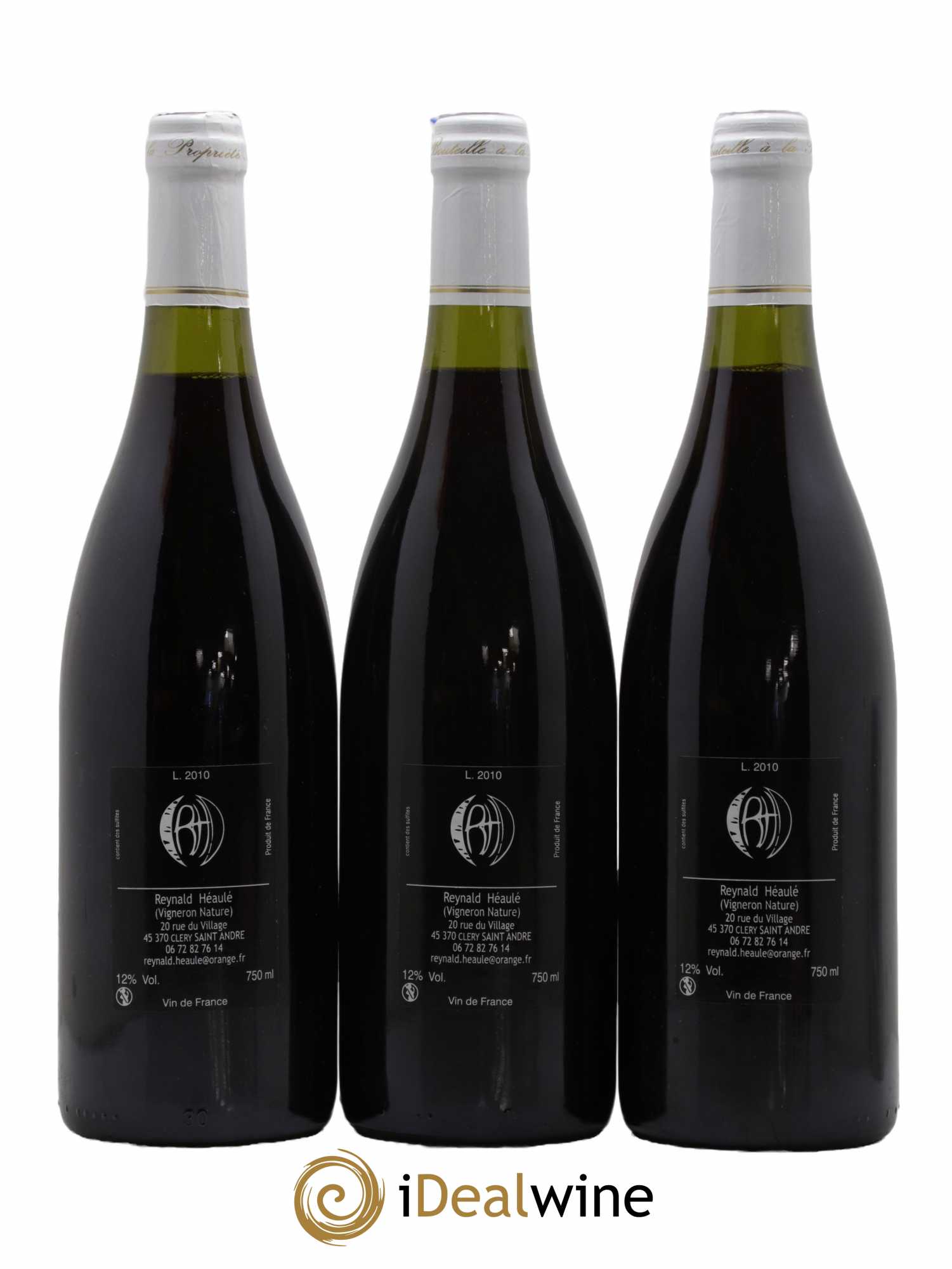 Vin de France Clos Belle-Croix Rive Droite Domaine Reynald Héaulé 2010 - Lot de 3 bouteilles - 1