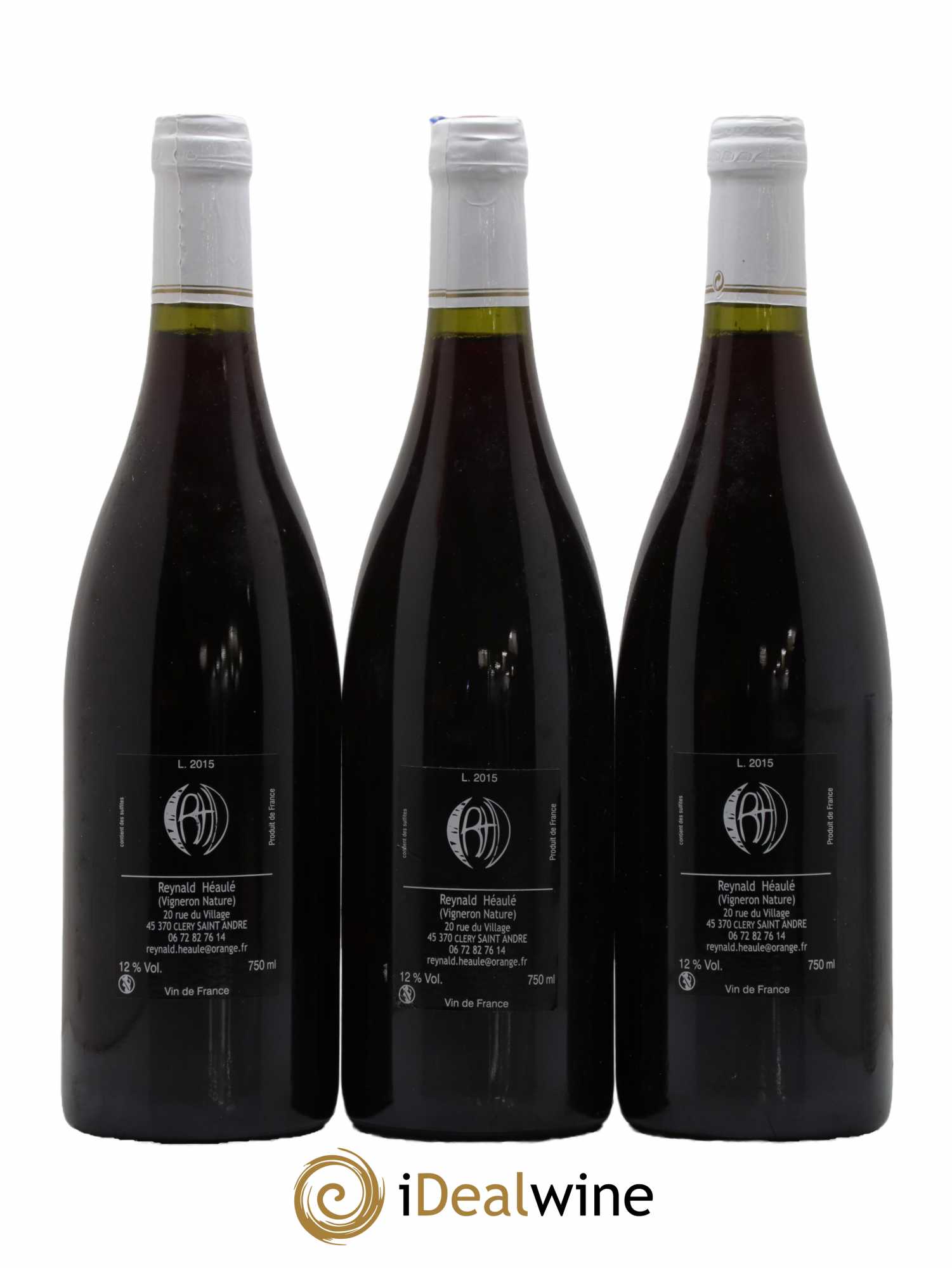 Vin de France Clos Belle-Croix Rive Droite Domaine Reynald Héaulé 2015 - Lot de 3 bouteilles - 1