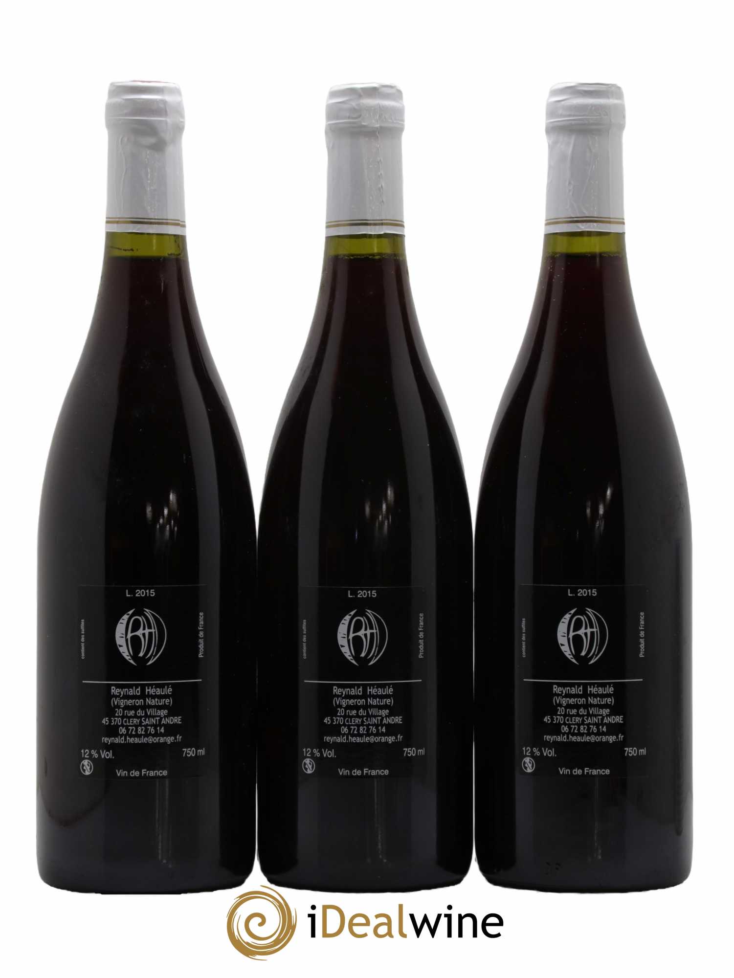 Vin de France Clos Belle-Croix Rive Droite Domaine Reynald Héaulé 2015 - Lot de 3 bouteilles - 1