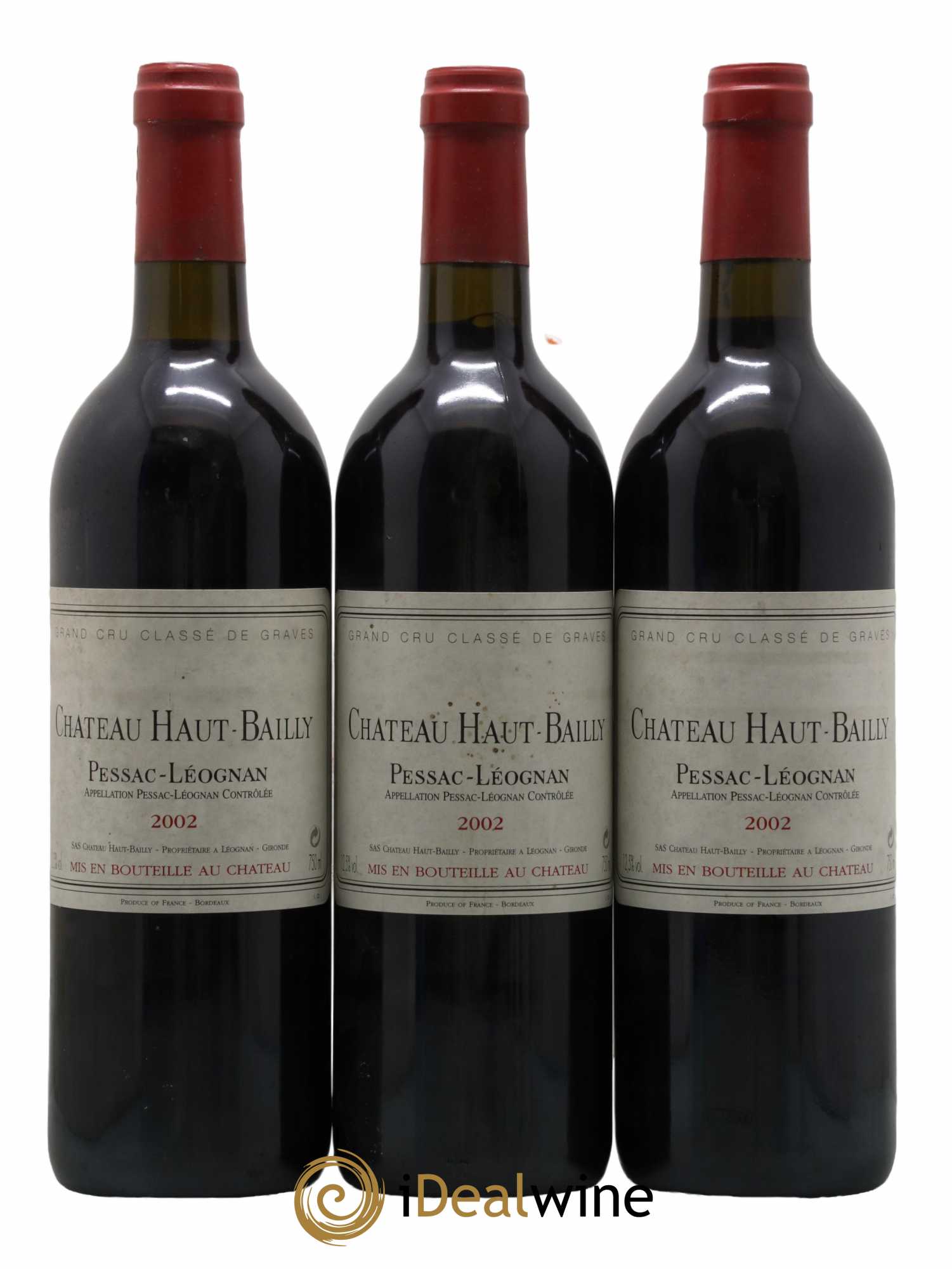 Château Haut-Bailly Cru Classé de Graves 2002 - Lot de 3 bouteilles - 0
