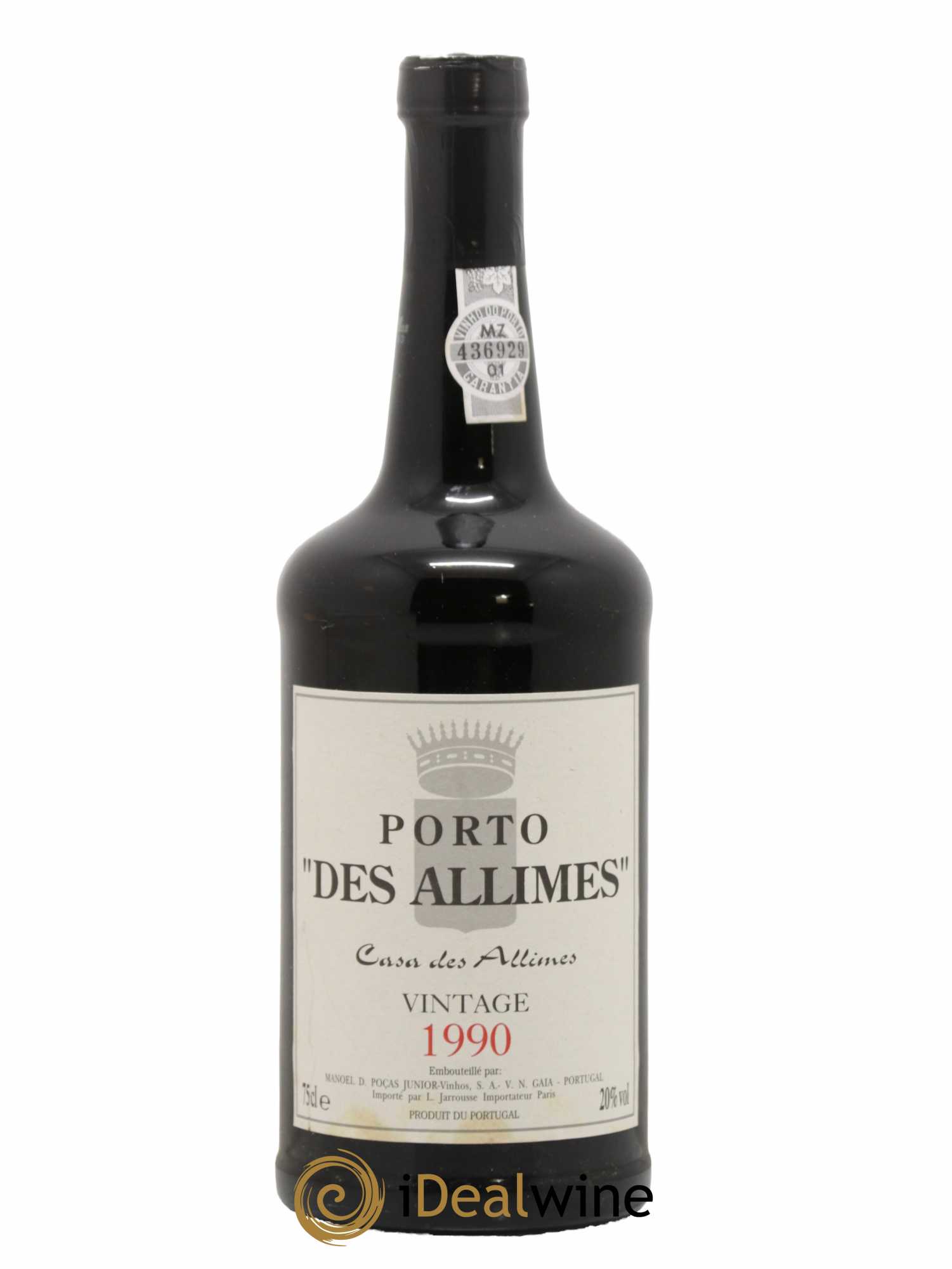 Porto Des Allimes Vintage 1990 - Lot de 1 bouteille - 0