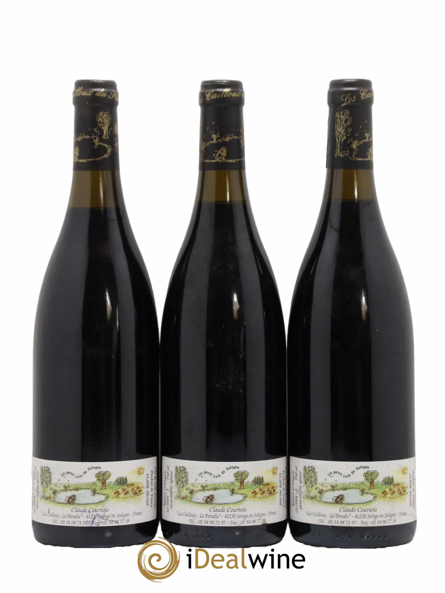 Vin de France Racines Les Cailloux du Paradis - Claude Courtois 2004 - Lot de 3 bouteilles - 1