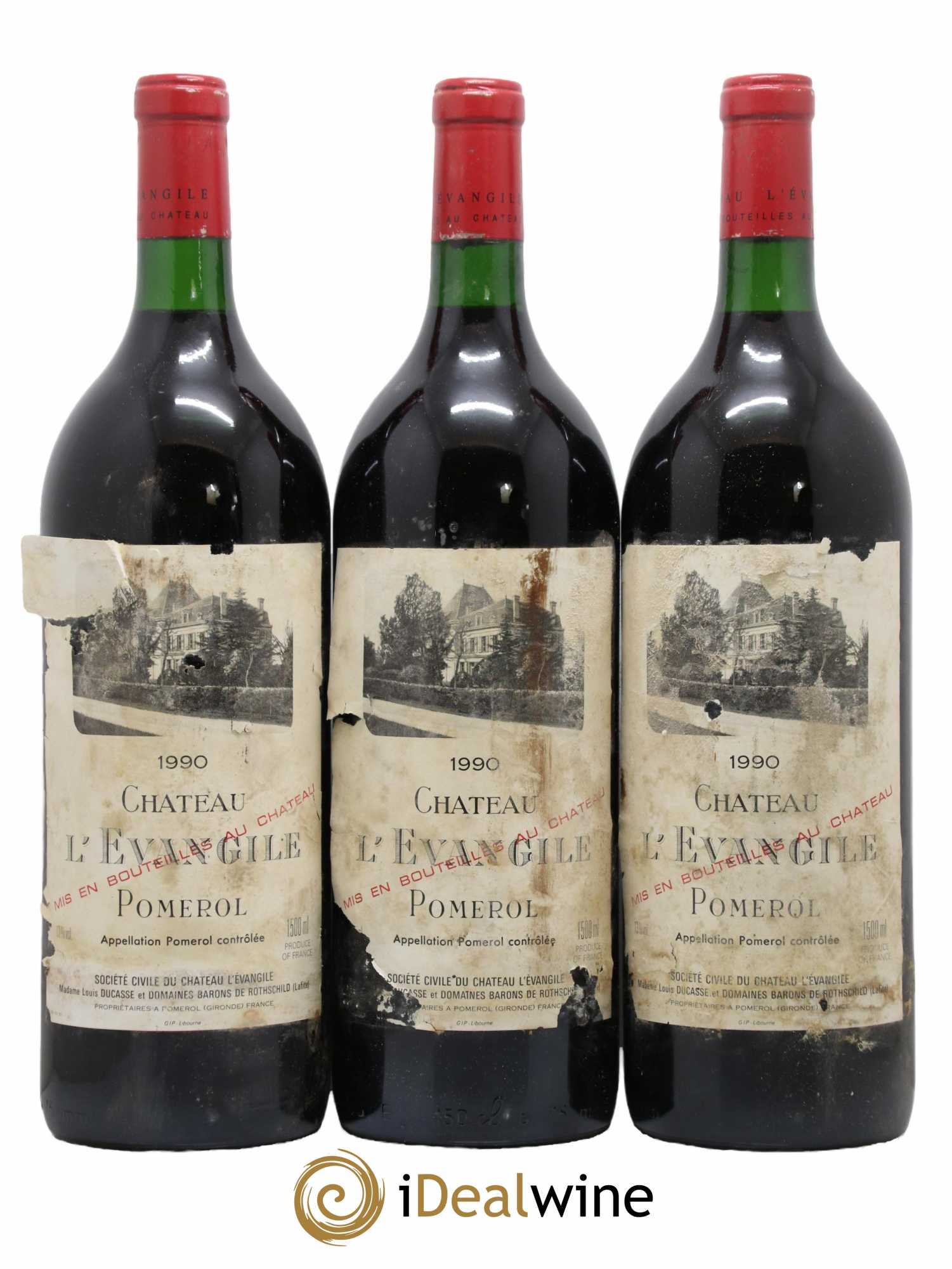 Château l' Évangile 1990 - Lot de 3 magnums - 0