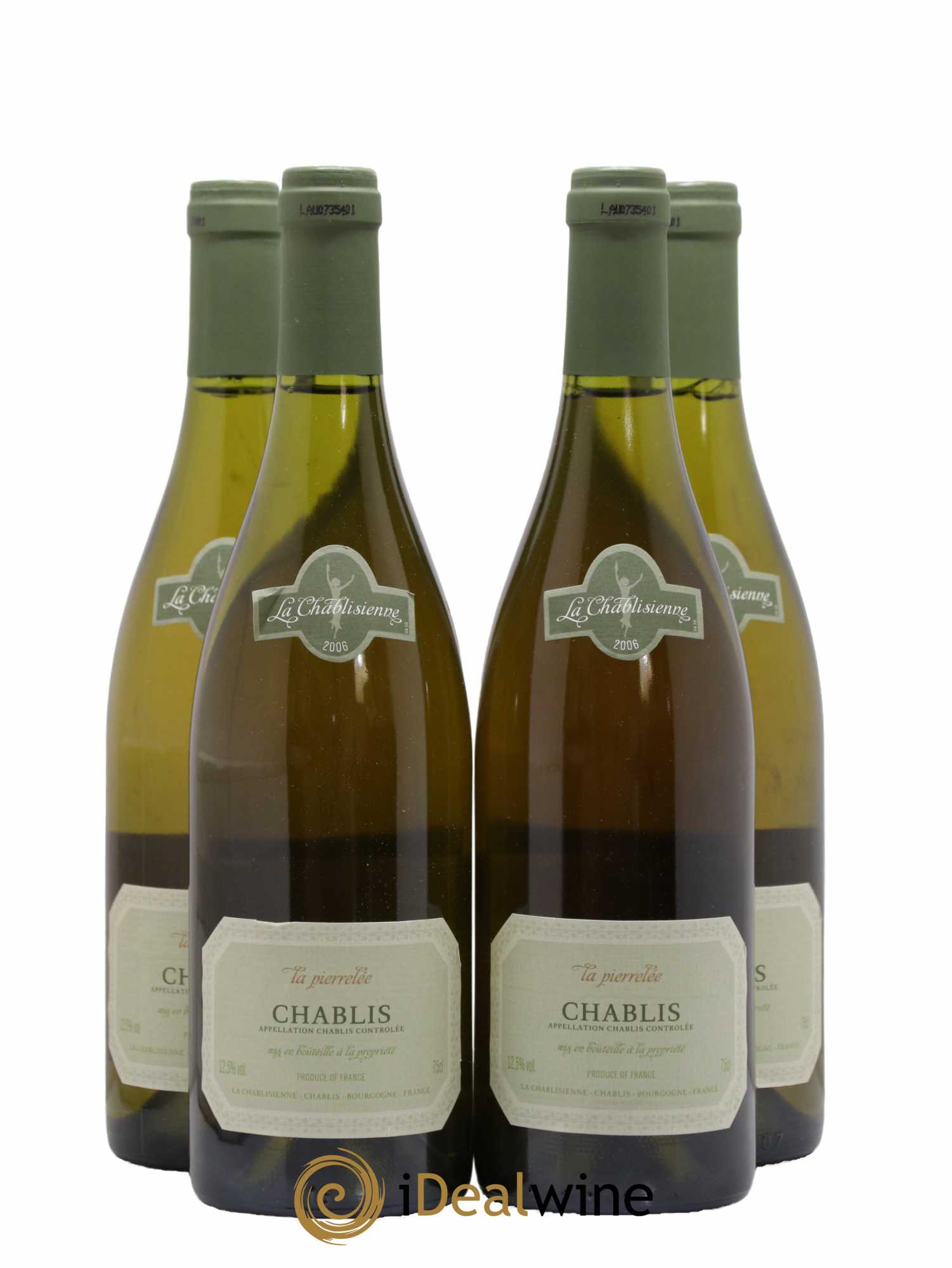 Chablis La Pierrelée La Chablisienne 2006 - Lot de 4 bouteilles - 0