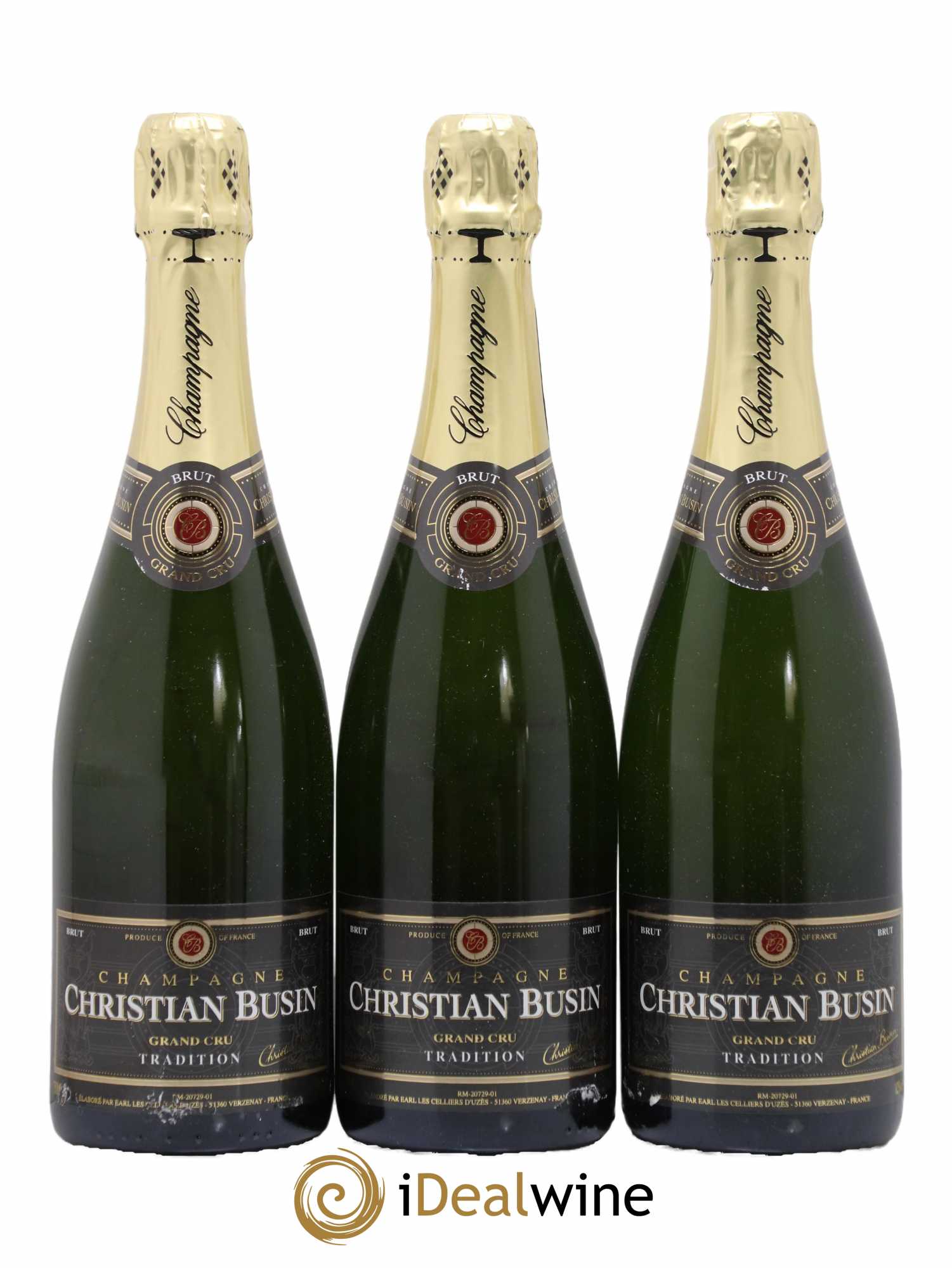 Champagne Brut Tradition Christian Busin - Lot de 3 bouteilles - 0