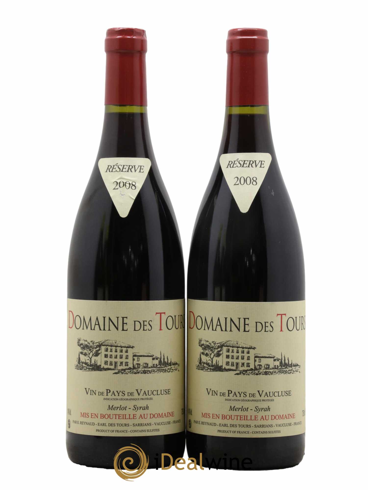 Vaucluse (Vin de Pays de Vaucluse) Domaine des Tours Emmanuel Reynaud 2008 - Lot de 2 bouteilles - 0