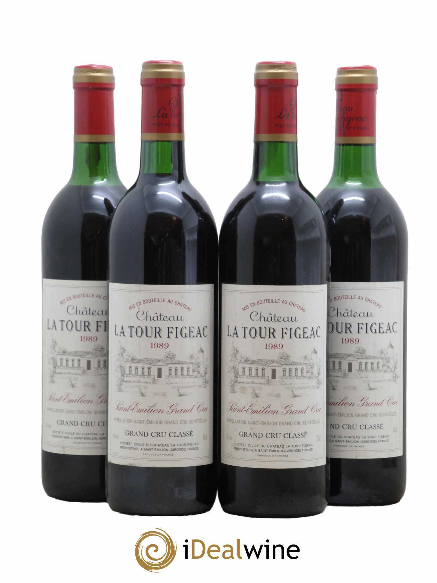 Château la Tour Figeac Grand Cru Classé 1989 - Lot de 4 bouteilles - 0